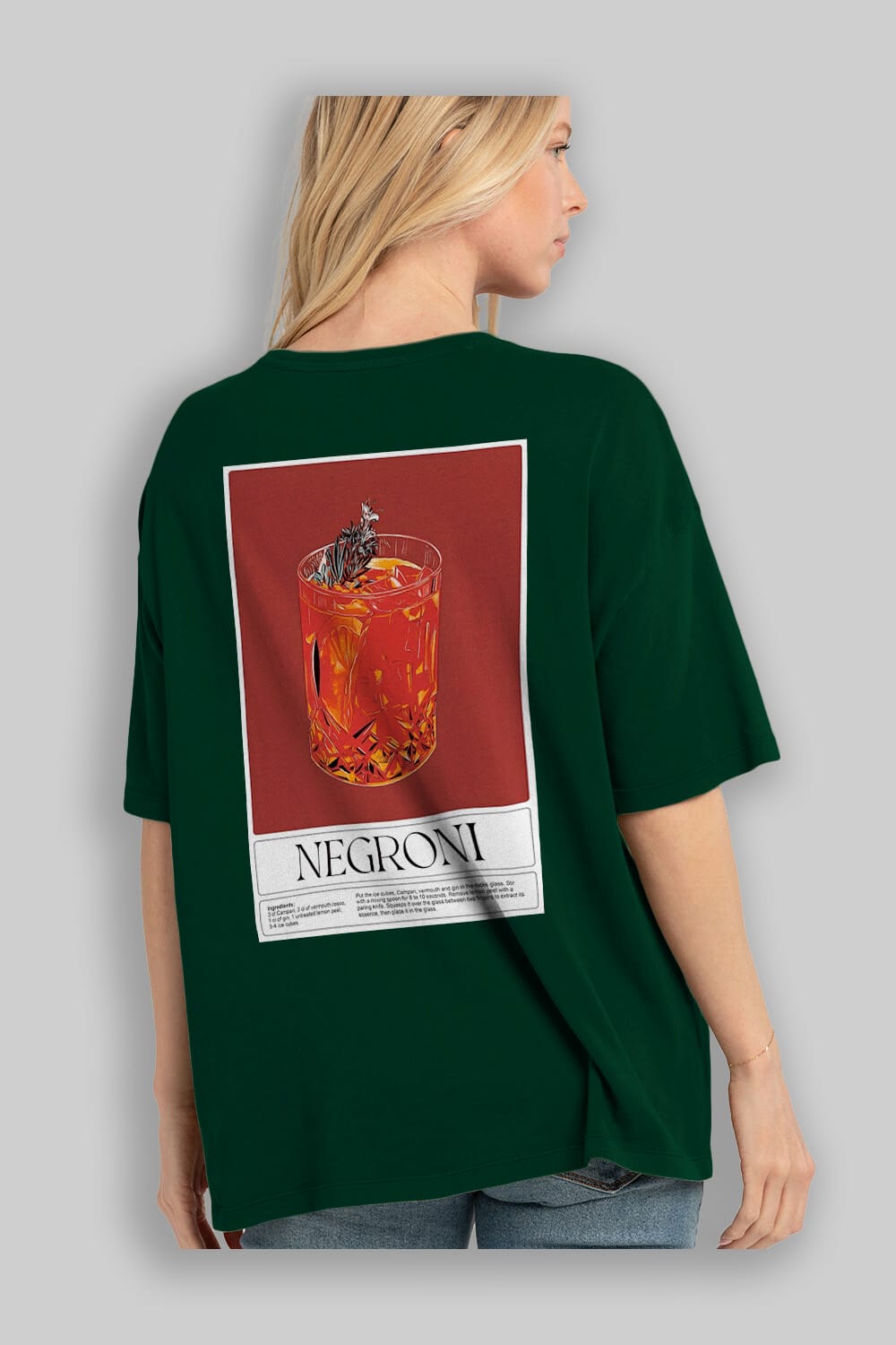 Negroni 2 Arka Baskılı Oversize t-shirt Erkek Kadın Unisex %100 Pamuk Bisiklet Yaka tişort