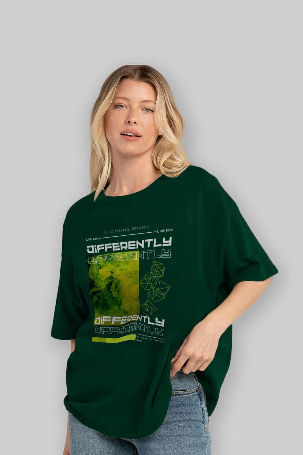 Differently Yazılı Ön Baskılı Oversize t-shirt Erkek Kadın Unisex