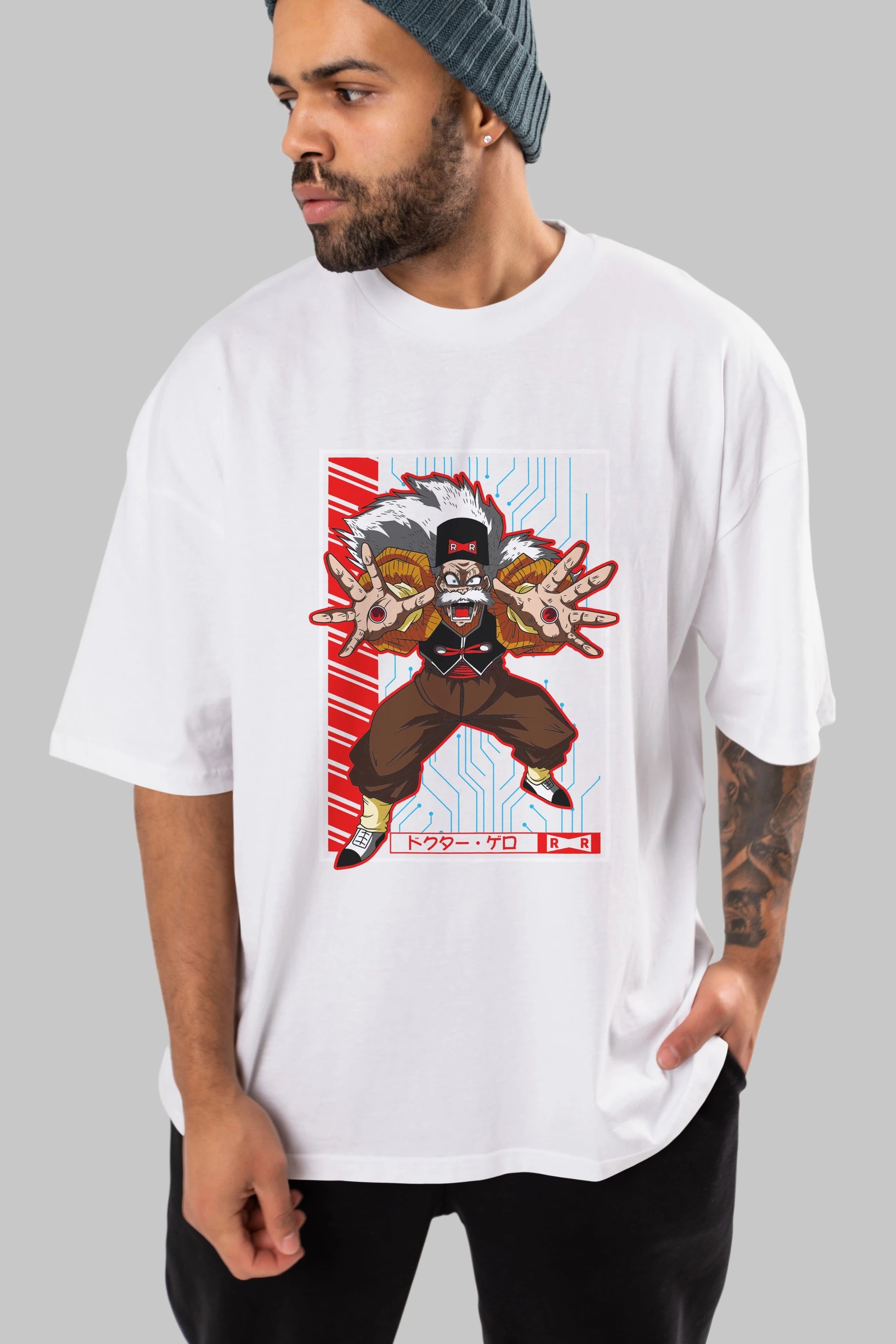 DragonBall DrMakigero Anime Ön Baskılı Oversize t-shirt %100 pamuk Erkek Kadın Unisex