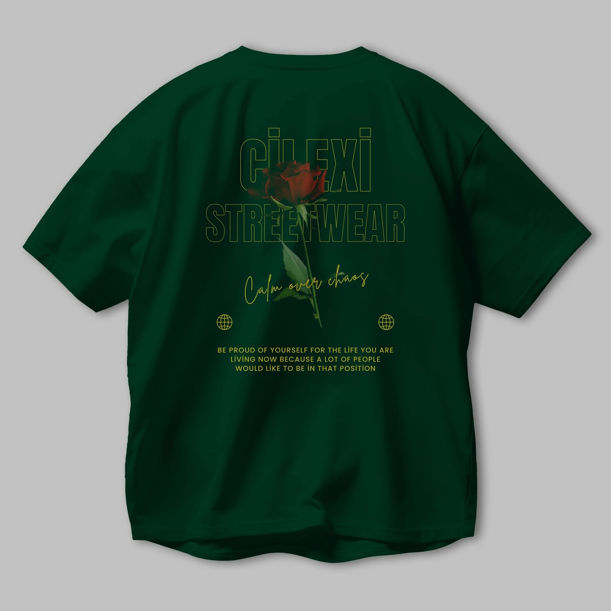 Rose Cilexi Streetwear Arka Baskılı Oversize t-shirt Erkek Kadın Unisex