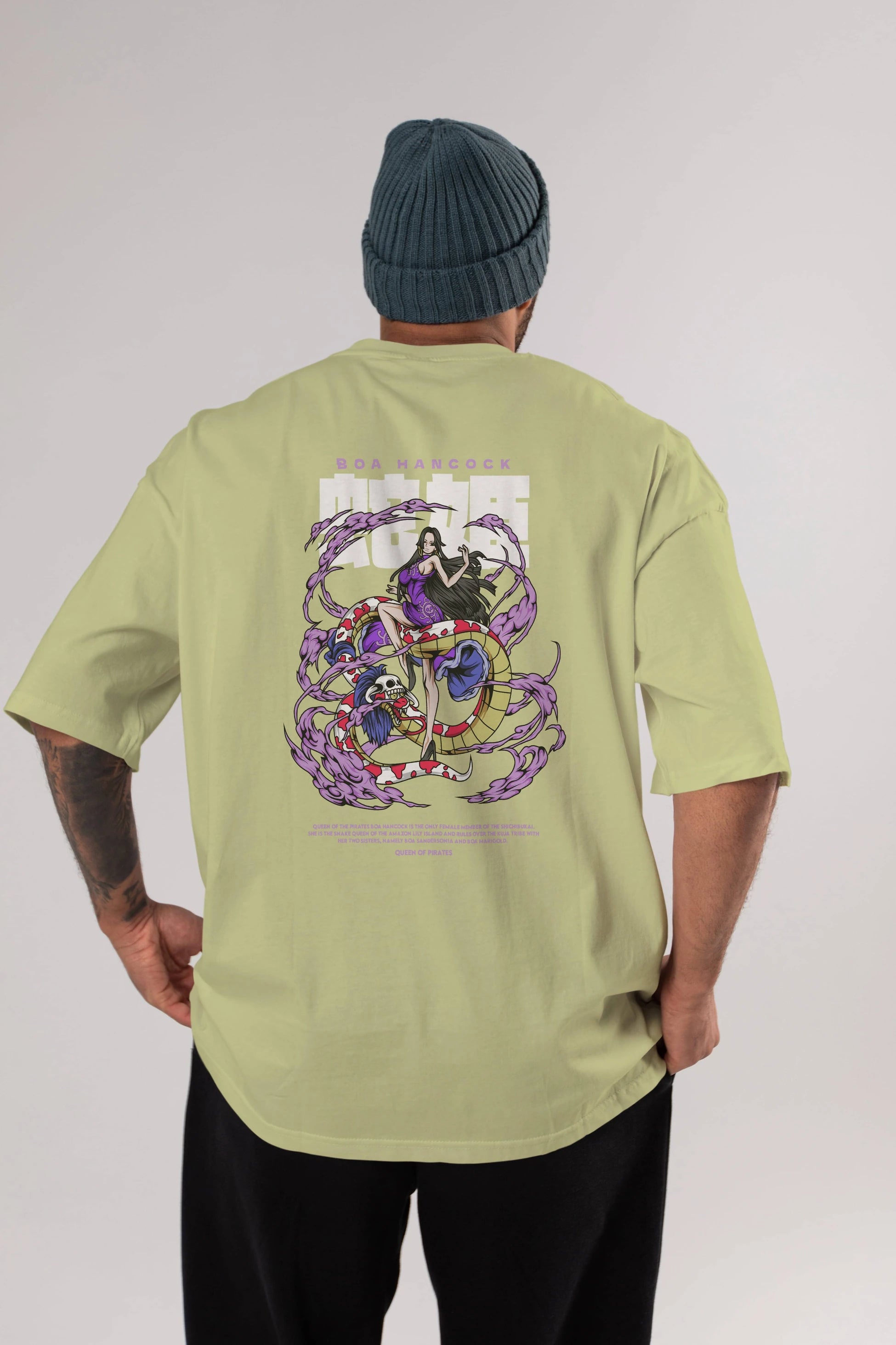 Boa Hancock Anime Arka Baskılı Oversize t-shirt Erkek Kadın Unisex