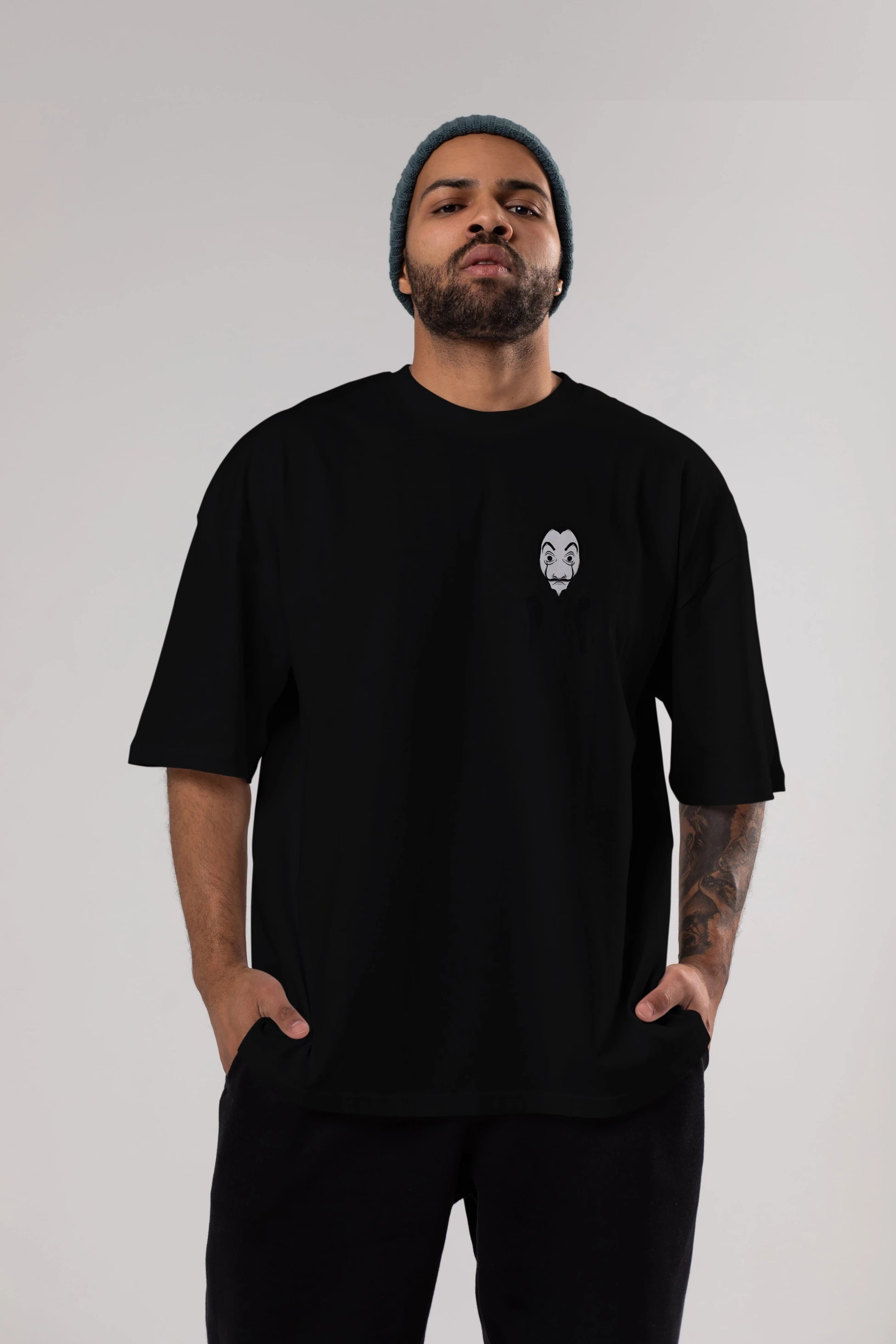 La Casa De Papel (7) Ön Sol Baskılı Oversize t-shirt Erkek Kadın Unisex %100 Pamuk Bisiklet Yaka tişort