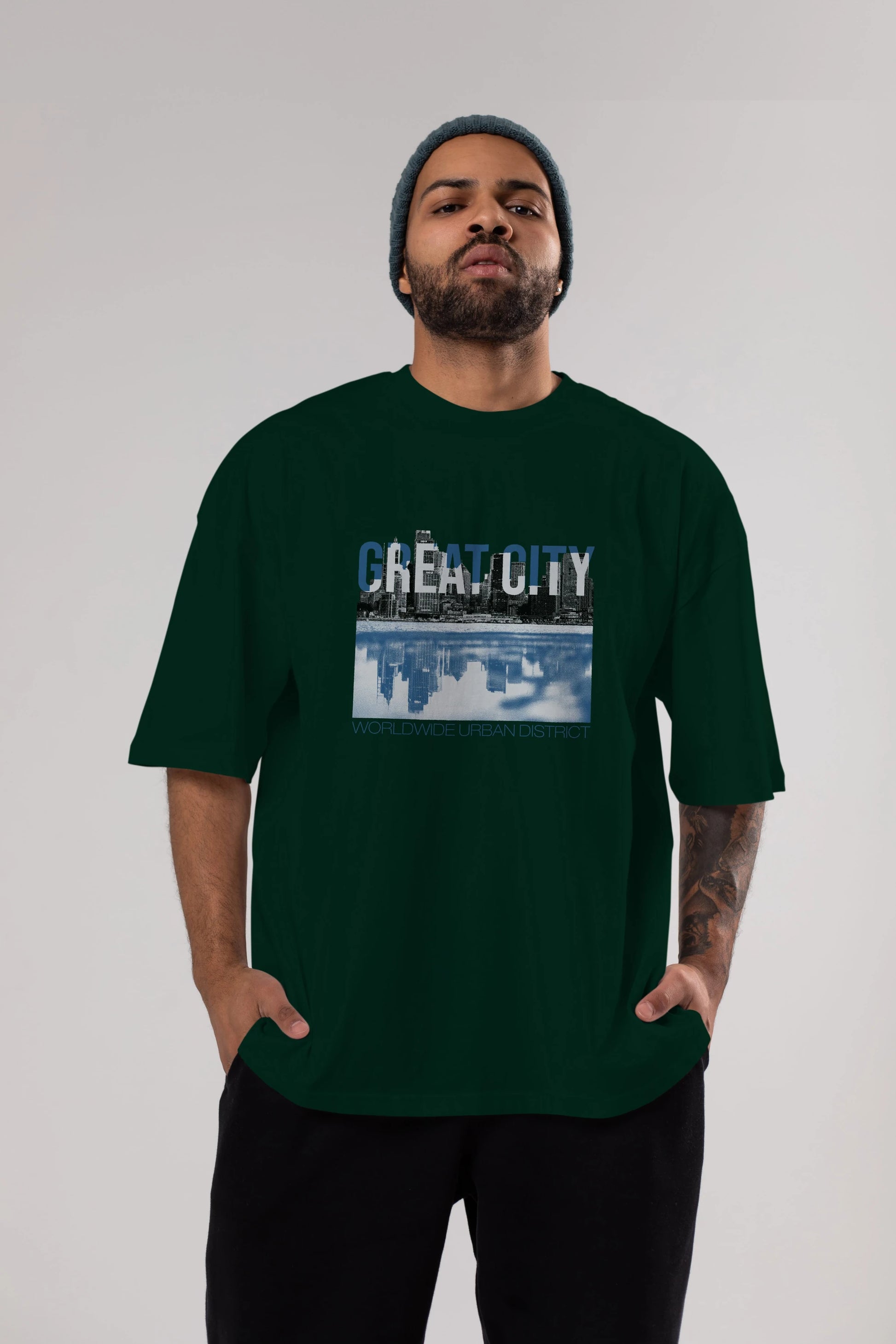 Great City Ön Baskılı Oversize t-shirt Erkek Kadın Unisex