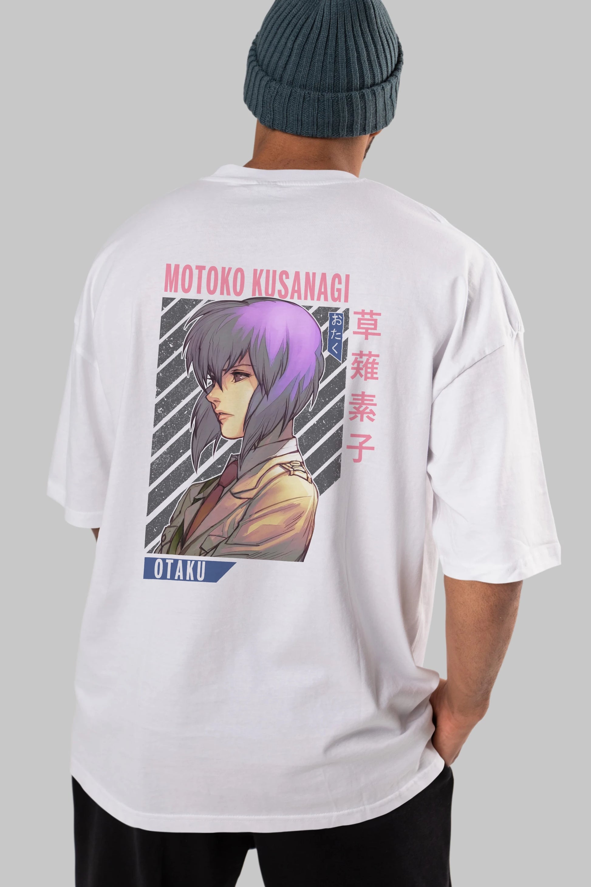 Motoko Kusanagi 4 Anime Arka Baskılı Oversize t-shirt Erkek Kadın Unisex