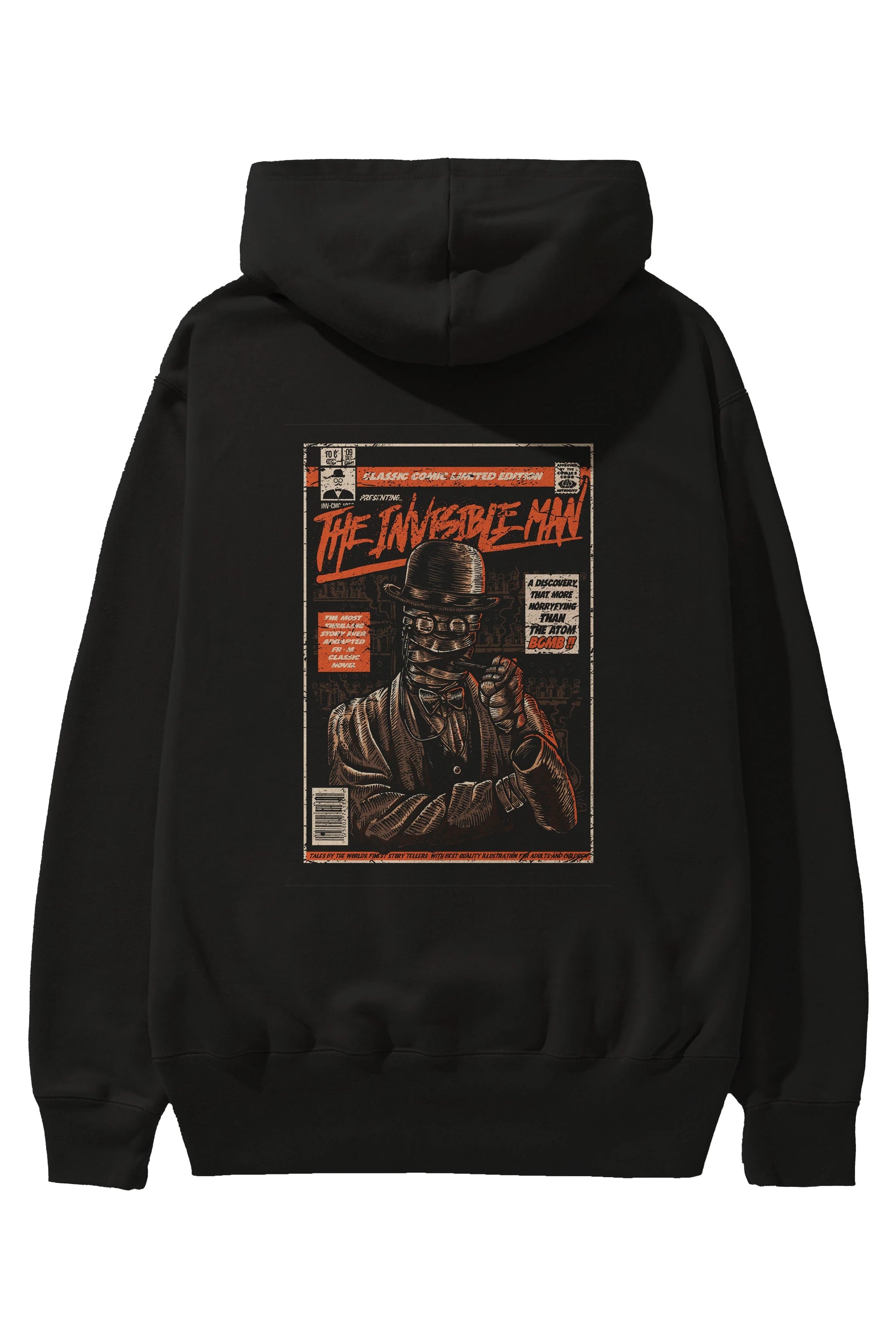The Invisible Man Arka Baskılı Hoodie Oversize Kapüşonlu Sweatshirt Erkek Kadın Unisex