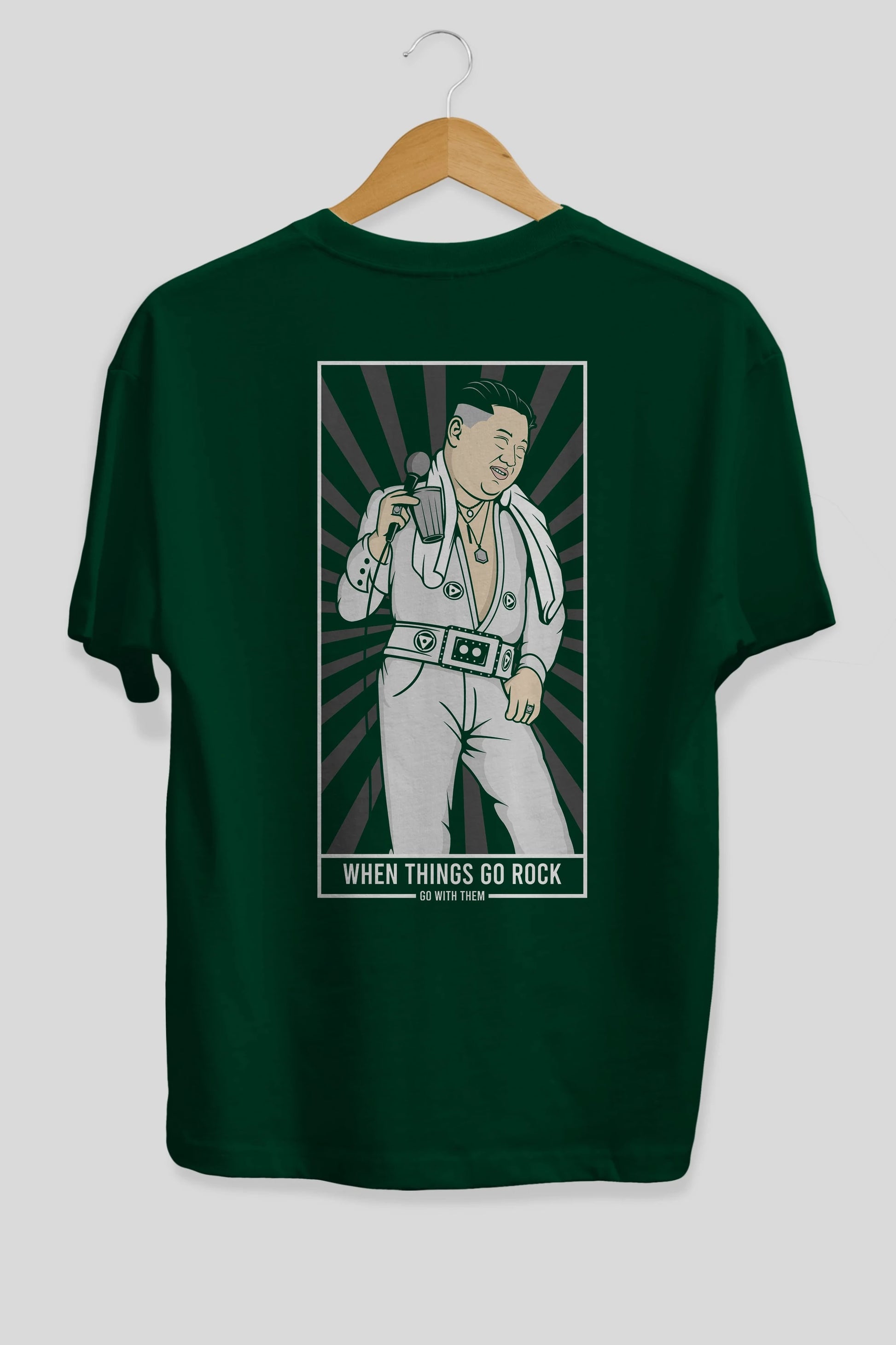 Kim Elvis Arka Baskılı Oversize t-shirt Erkek Kadın Unisex %100 Pamuk tişort