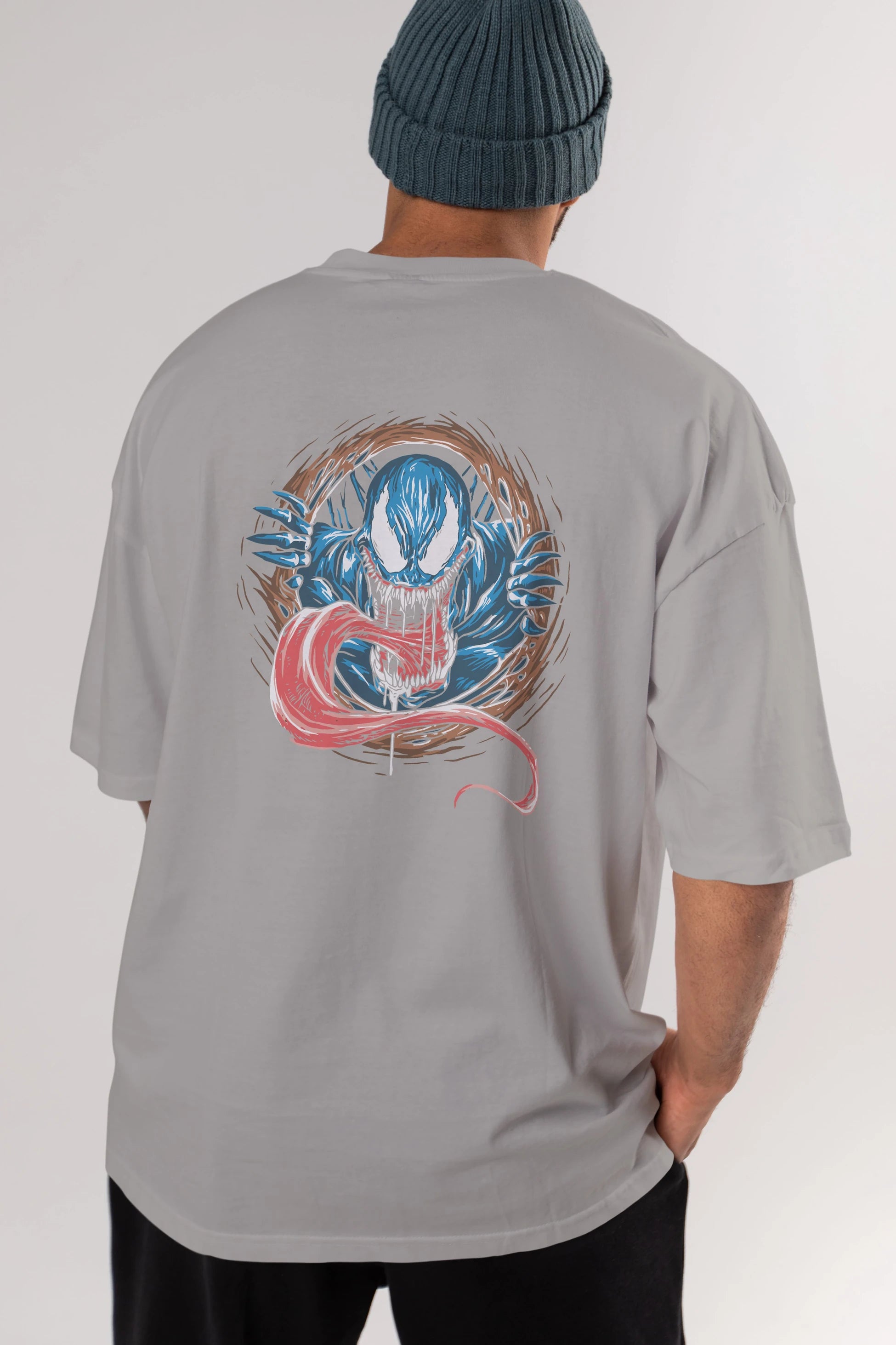 Venom (7) Arka Baskılı Oversize t-shirt Erkek Kadın Unisex %100 Pamuk Bisiklet Yaka tişort