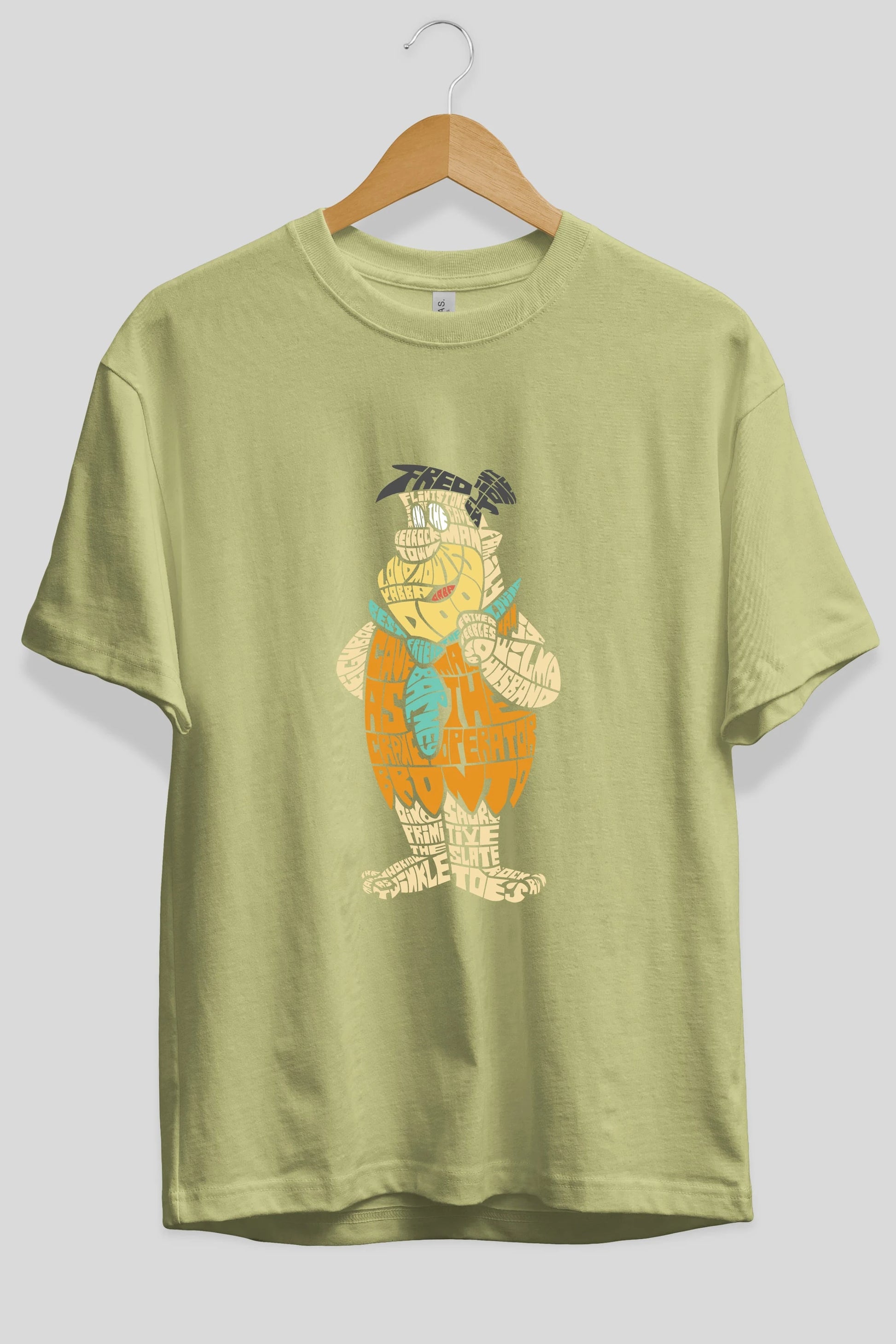 Fred Flintstone Ön Baskılı Oversize t-shirt %100 pamuk Erkek Kadın Unisex