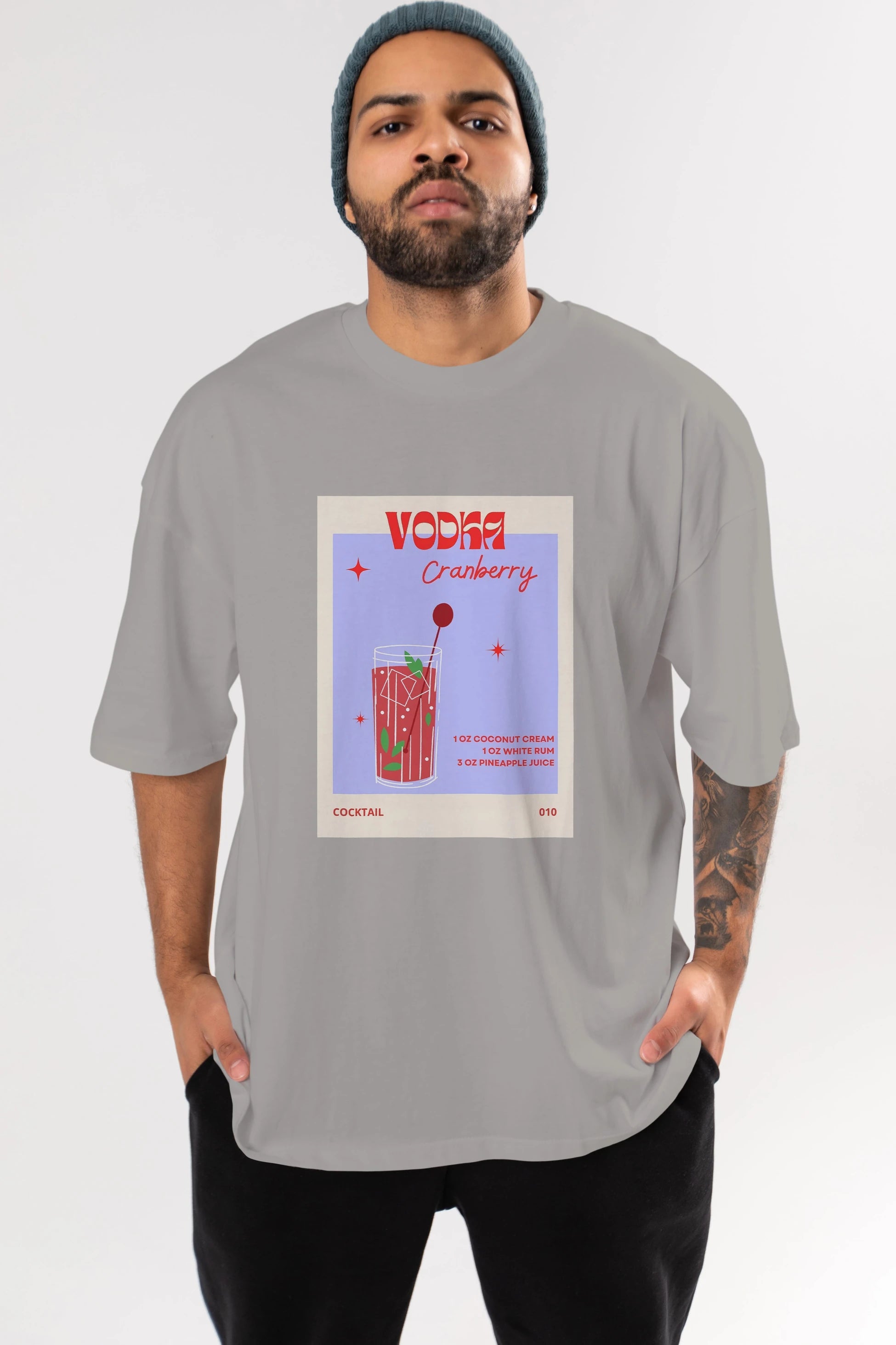 Vodka Cranberry Ön Baskılı Oversize t-shirt Erkek Kadın Unisex %100 Pamuk Bisiklet Yaka tişort