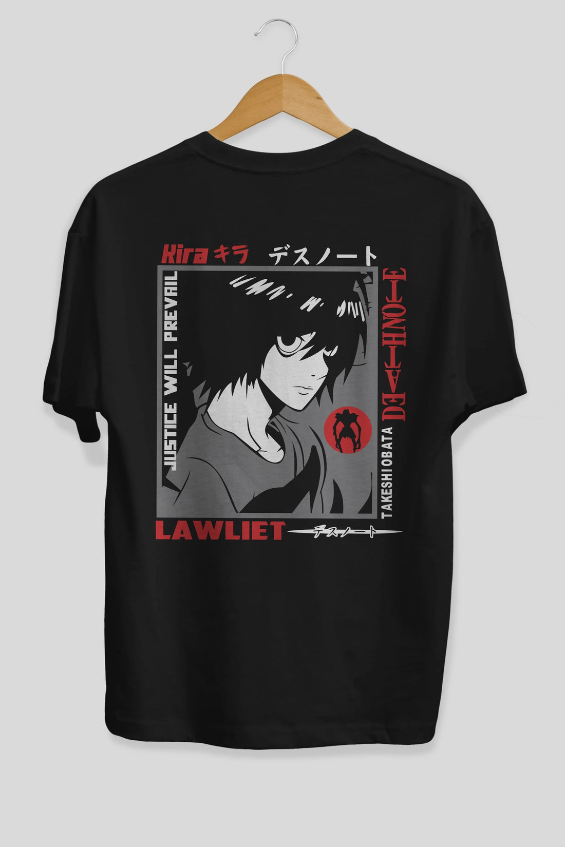 DEATH NOTE Anime Arka Baskılı Oversize t-shirt Erkek Kadın Unisex