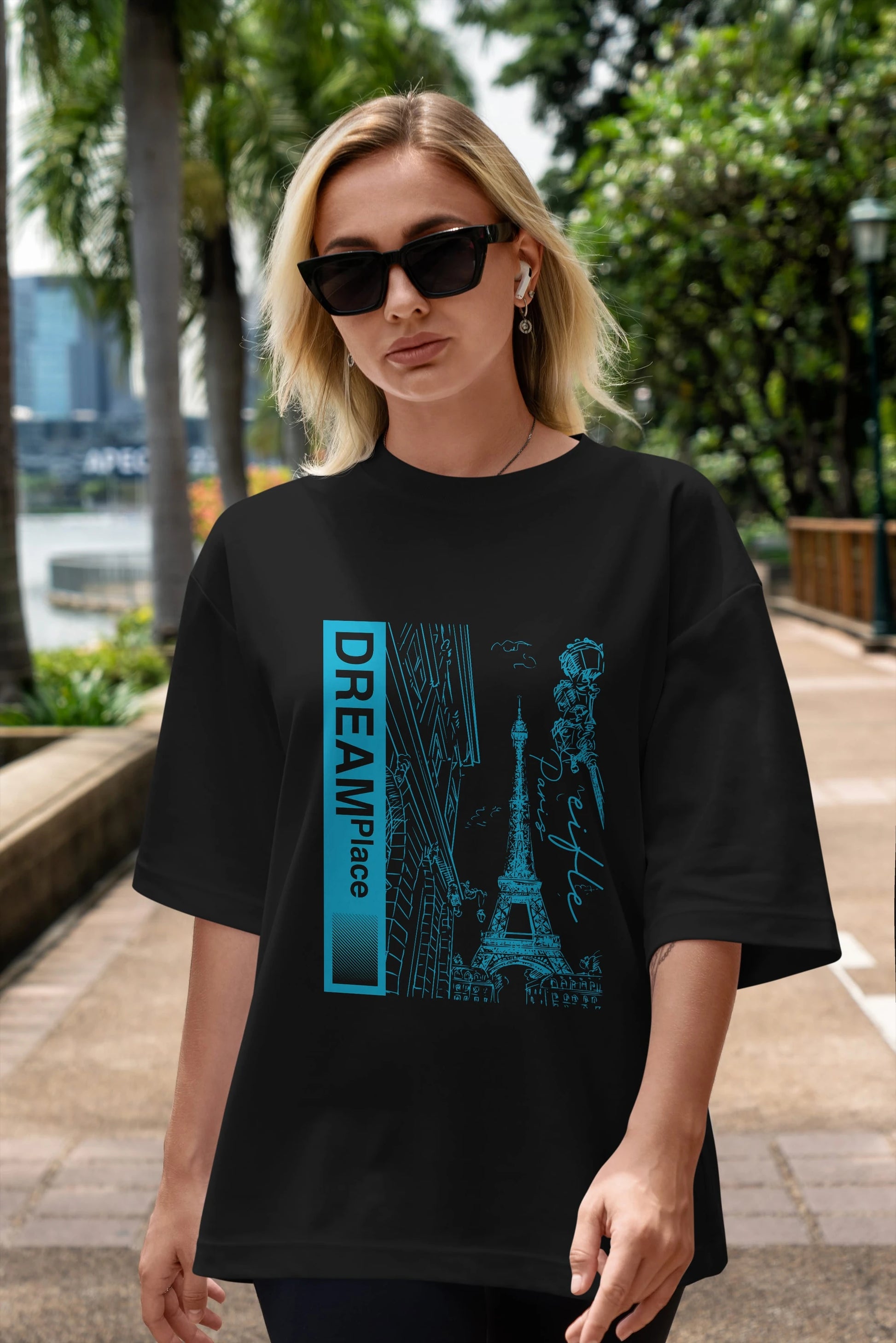 Dream Place Ön Baskılı Oversize t-shirt Erkek Kadın Unisex