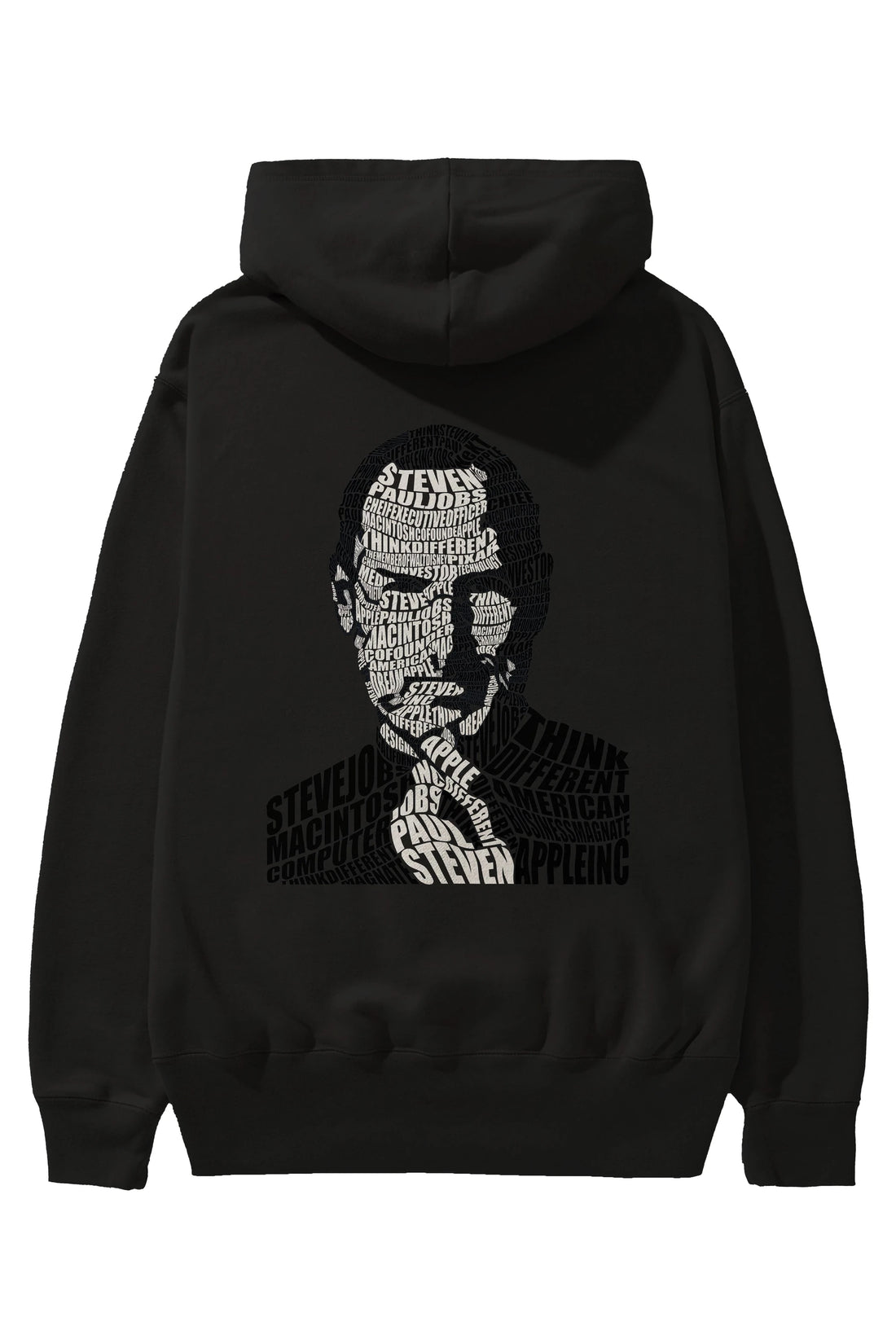 Steve Jobs Calligram Arka Baskılı Hoodie Oversize Kapüşonlu Sweatshirt Erkek Kadın Unisex