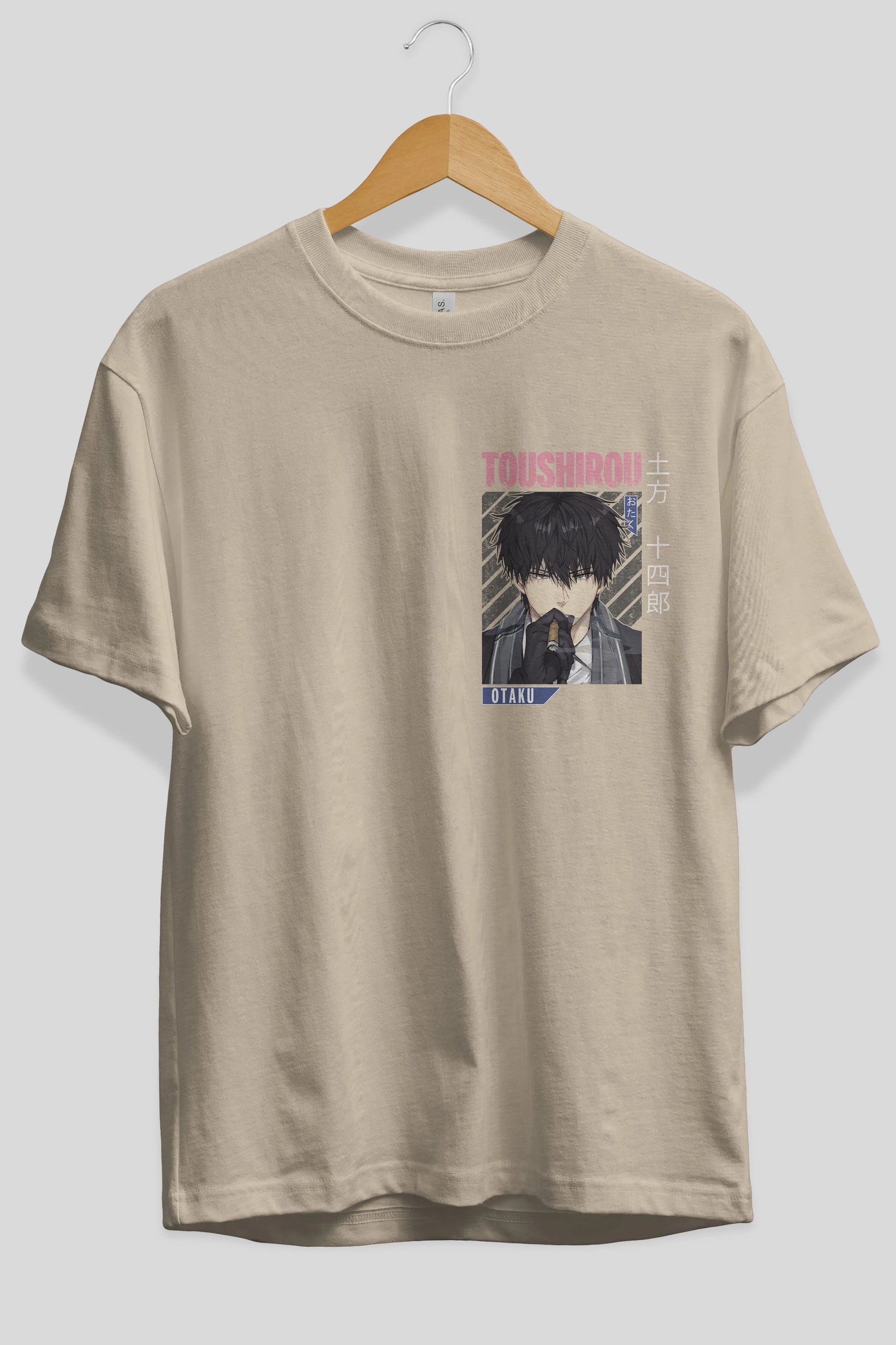 Toushirou Hijikata 2 Ön Sol Baskılı Oversize t-shirt Erkek Kadın Unisex %100 Pamuk Bisiklet Yaka tişort