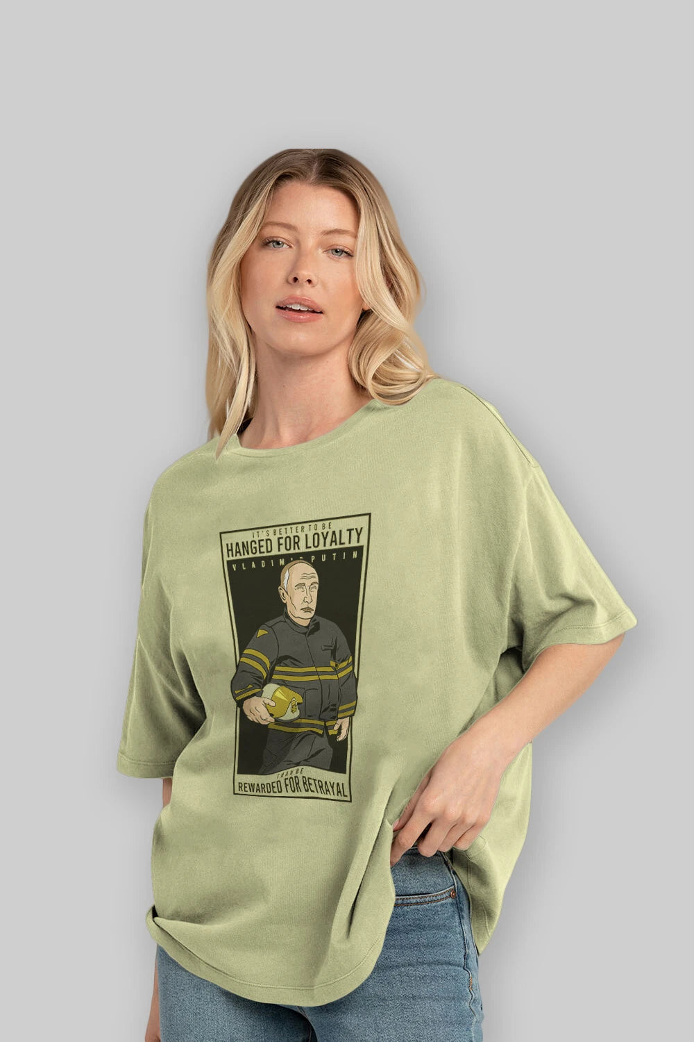 Putin Fireman Ön Baskılı Oversize t-shirt Erkek Kadın Unisex %100 Pamuk tişort