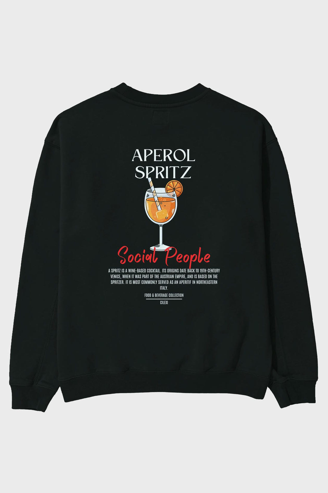 Aperol Spritz Arka Baskılı Oversize Sweatshirt Erkek Kadın Unisex