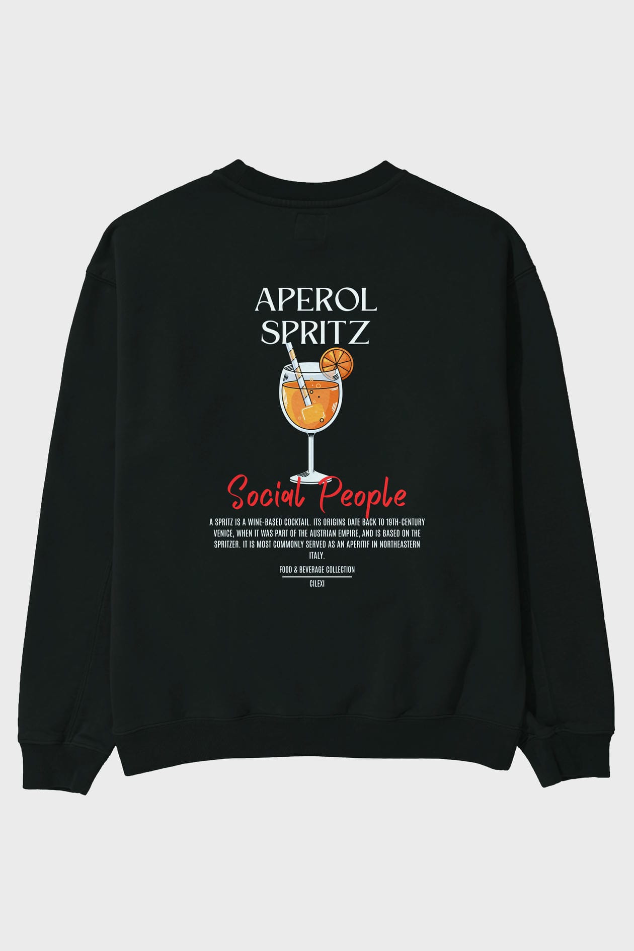 Aperol Spritz Arka Baskılı Oversize Sweatshirt Erkek Kadın Unisex