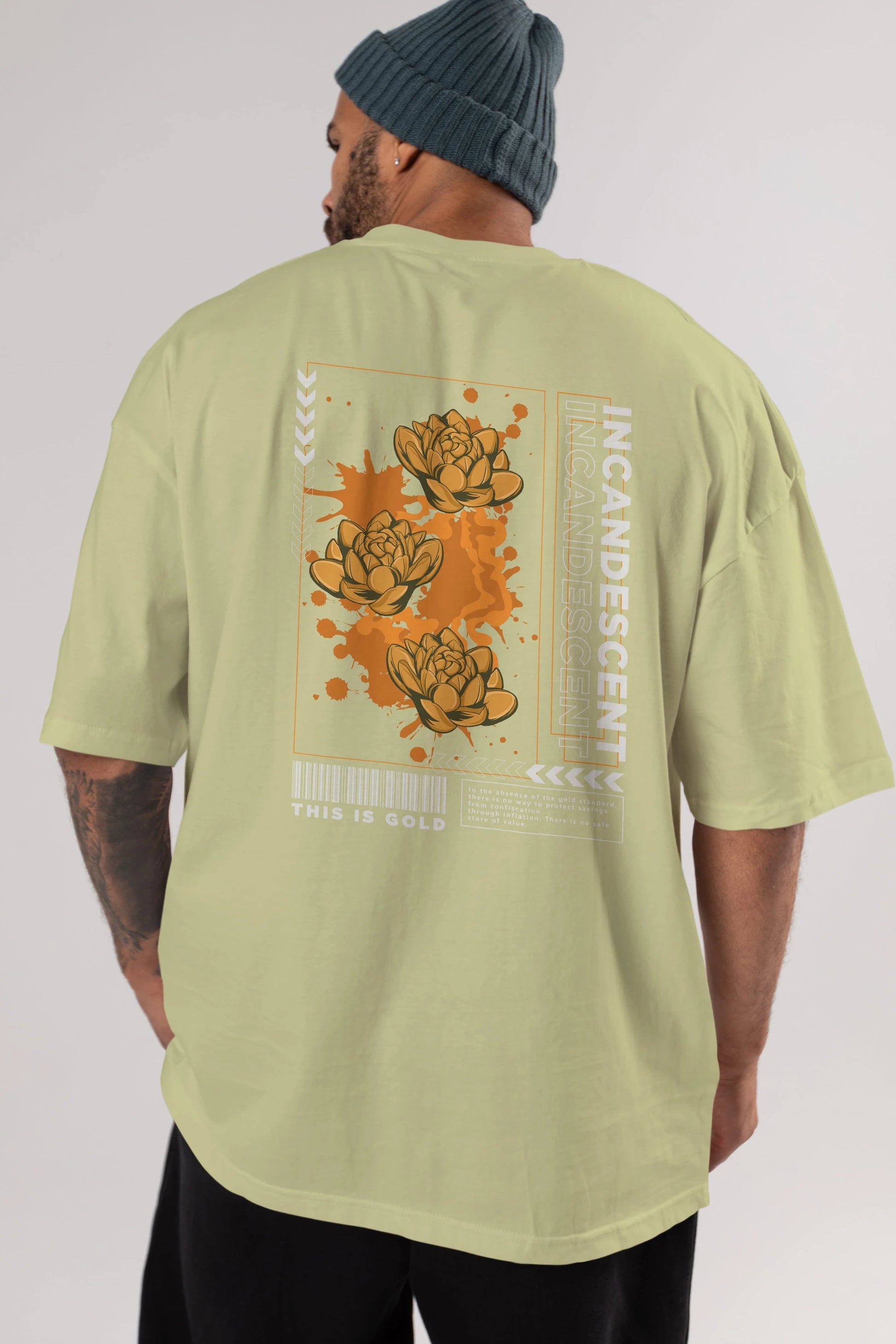 Incandescent Arka Baskılı Oversize t-shirt Erkek Kadın Unisex