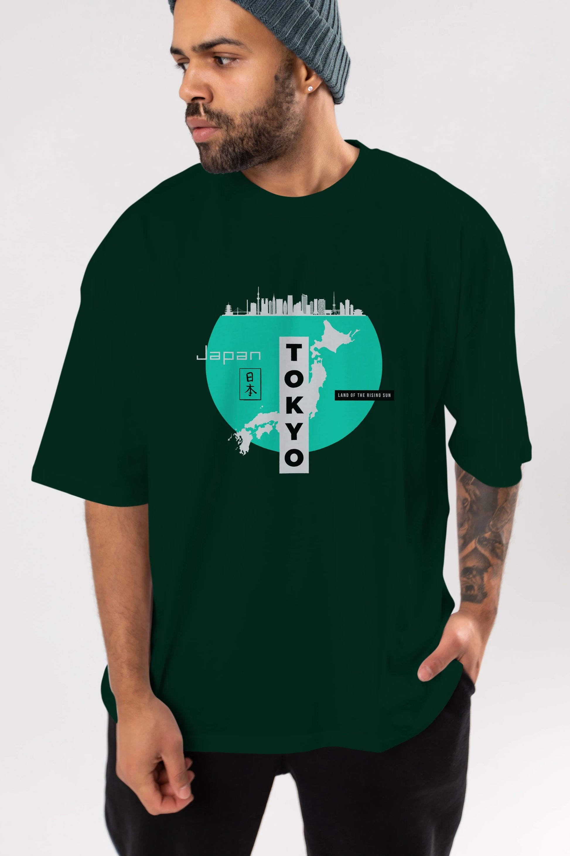 Japan Tokyo Ön Baskılı Oversize t-shirt Erkek Kadın Unisex