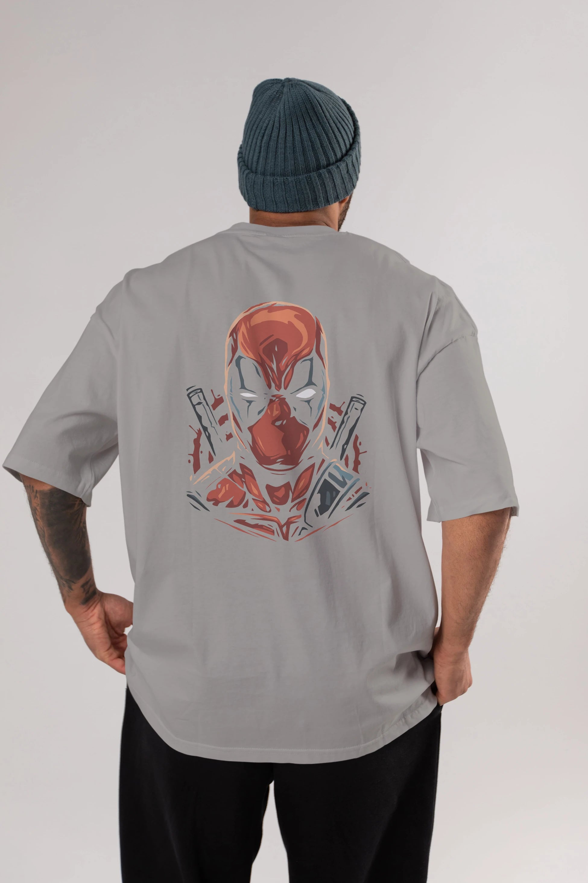 Deadpool (10) Arka Baskılı Oversize t-shirt Erkek Kadın Unisex %100 Pamuk Bisiklet Yaka tişort