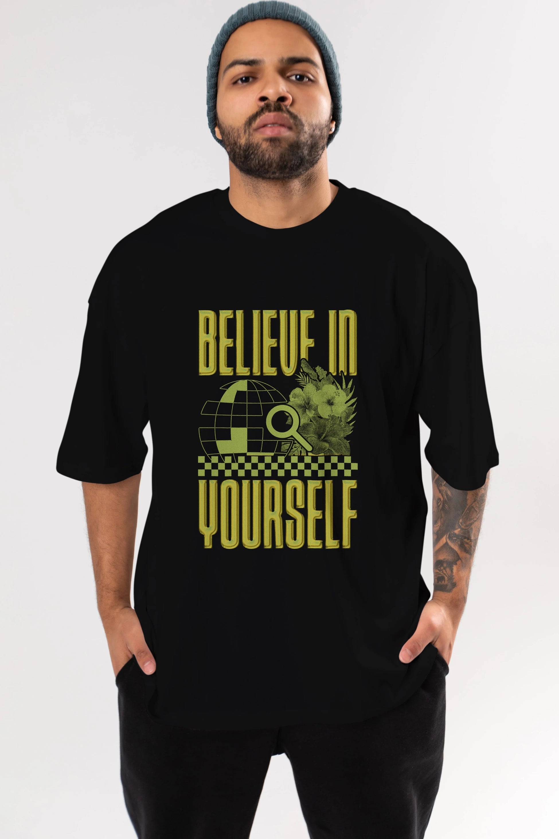 Believe in yourself Ön Baskılı Oversize t-shirt Erkek Kadın Unisex