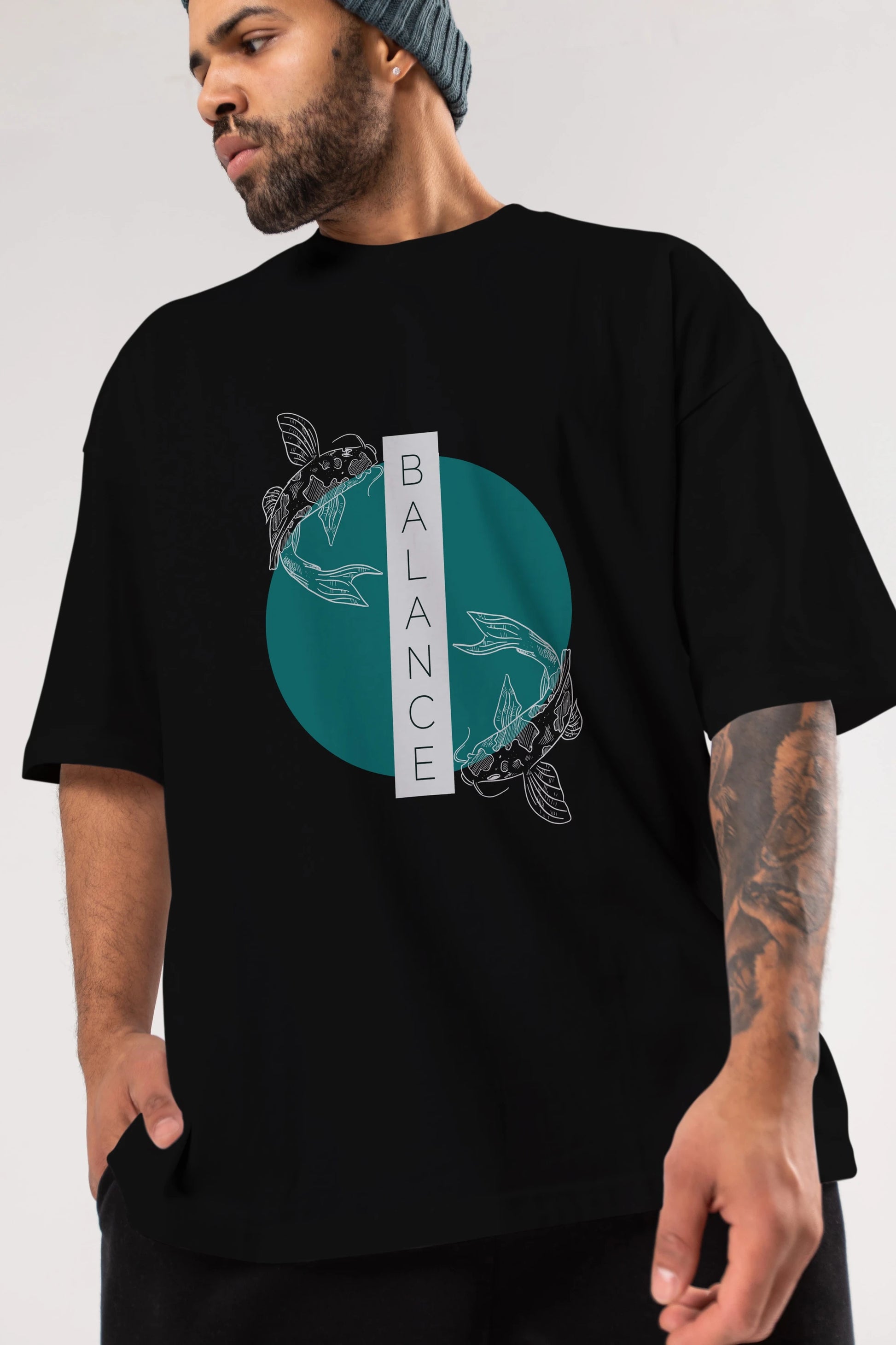 Balance 2 Yazılı Ön Baskılı Oversize t-shirt Erkek Kadın Unisex