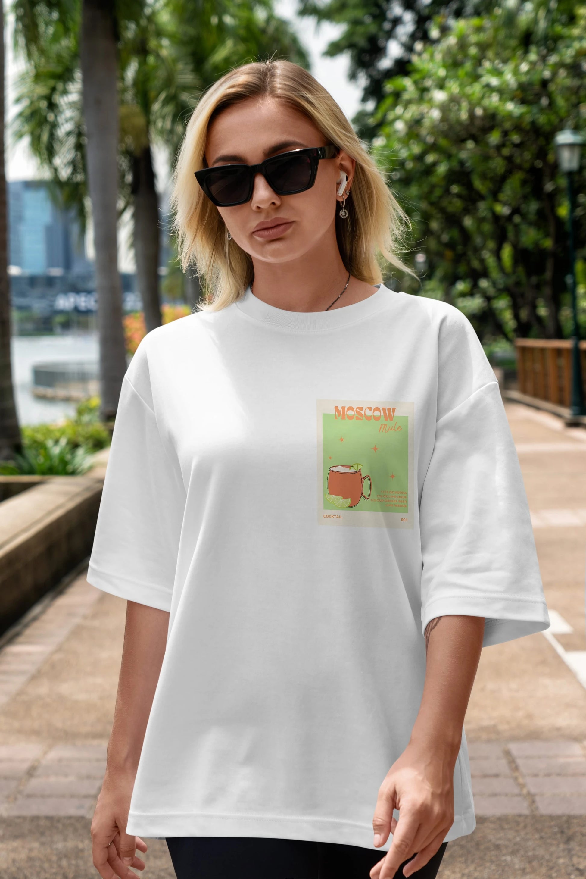 Moscow Mule 2 Ön Sol Baskılı Oversize t-shirt Erkek Kadın Unisex %100 Pamuk Bisiklet Yaka tişort