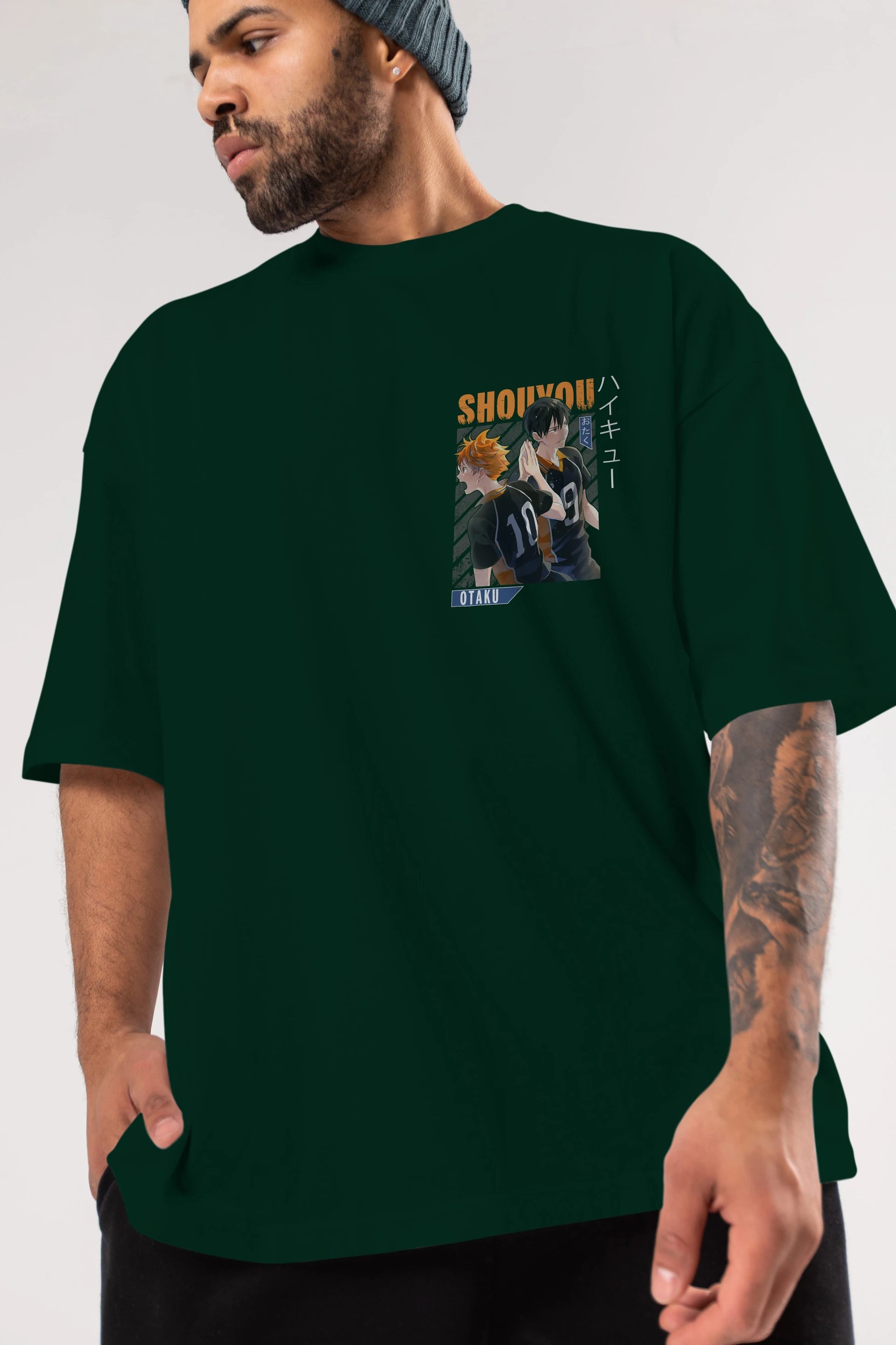 Shouyou Hinata 12 Ön Sol Baskılı Oversize t-shirt Erkek Kadın Unisex %100 Pamuk Bisiklet Yaka tişort
