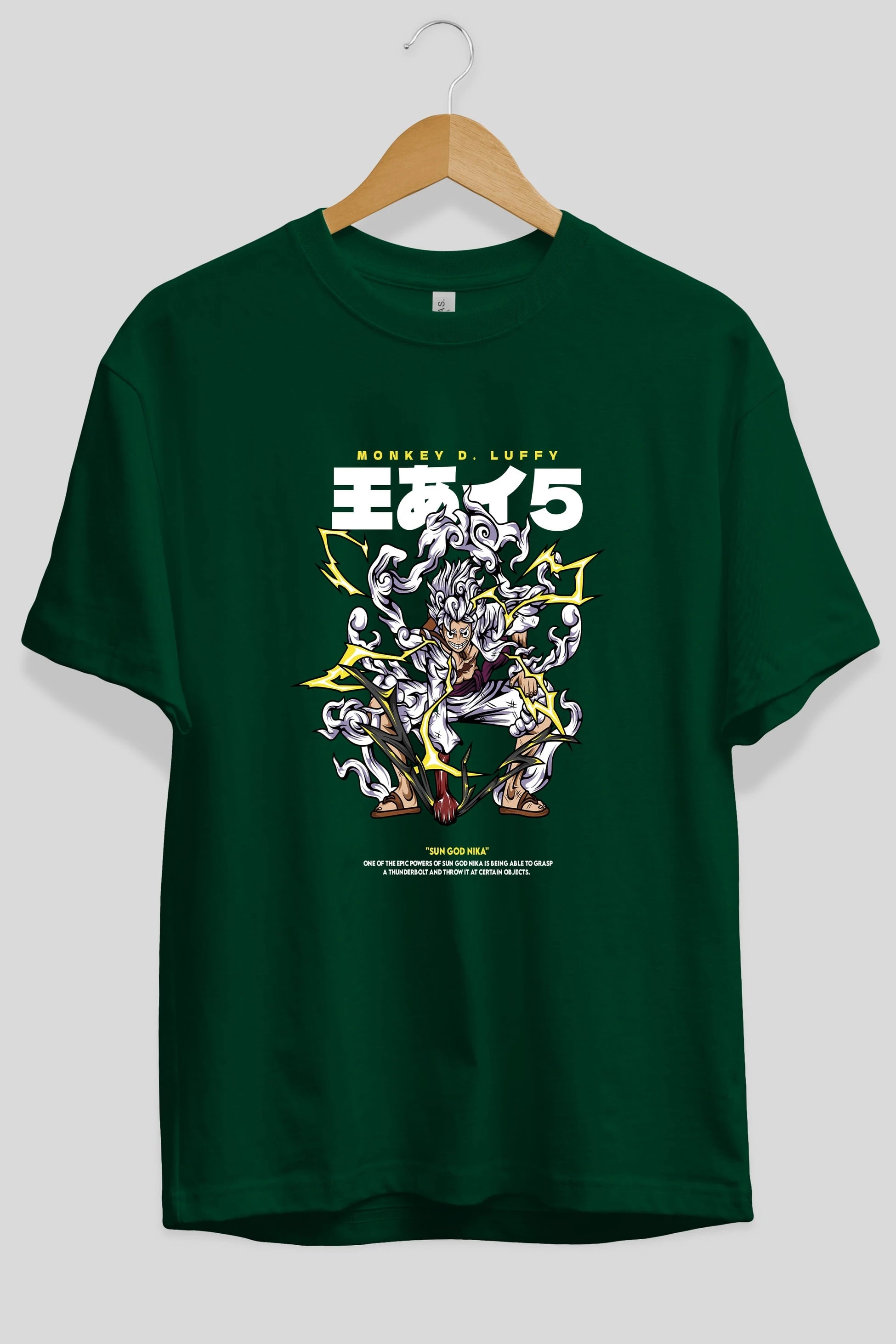 Monkey D. Luffy GEAR5 1 Anime Ön Baskılı Oversize t-shirt %100 pamuk Erkek Kadın Unisex
