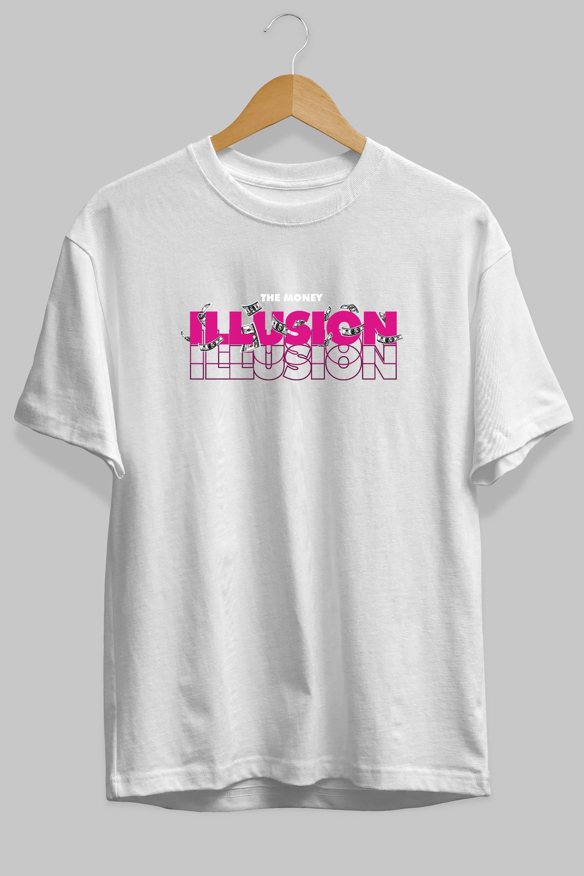 The Money Illusion Ön Baskılı Oversize t-shirt Erkek Kadın Unisex
