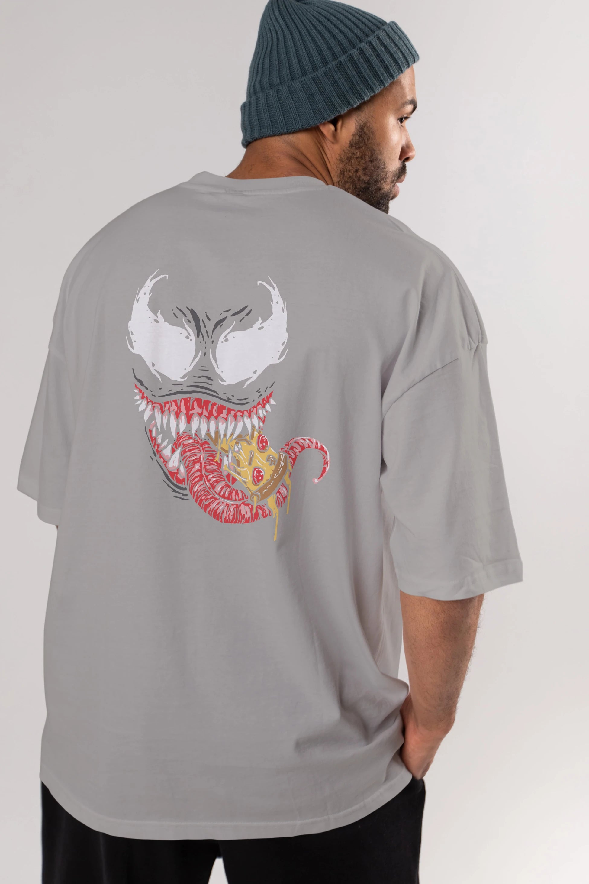 Venom (1) Arka Baskılı Oversize t-shirt Erkek Kadın Unisex %100 Pamuk Bisiklet Yaka tişort