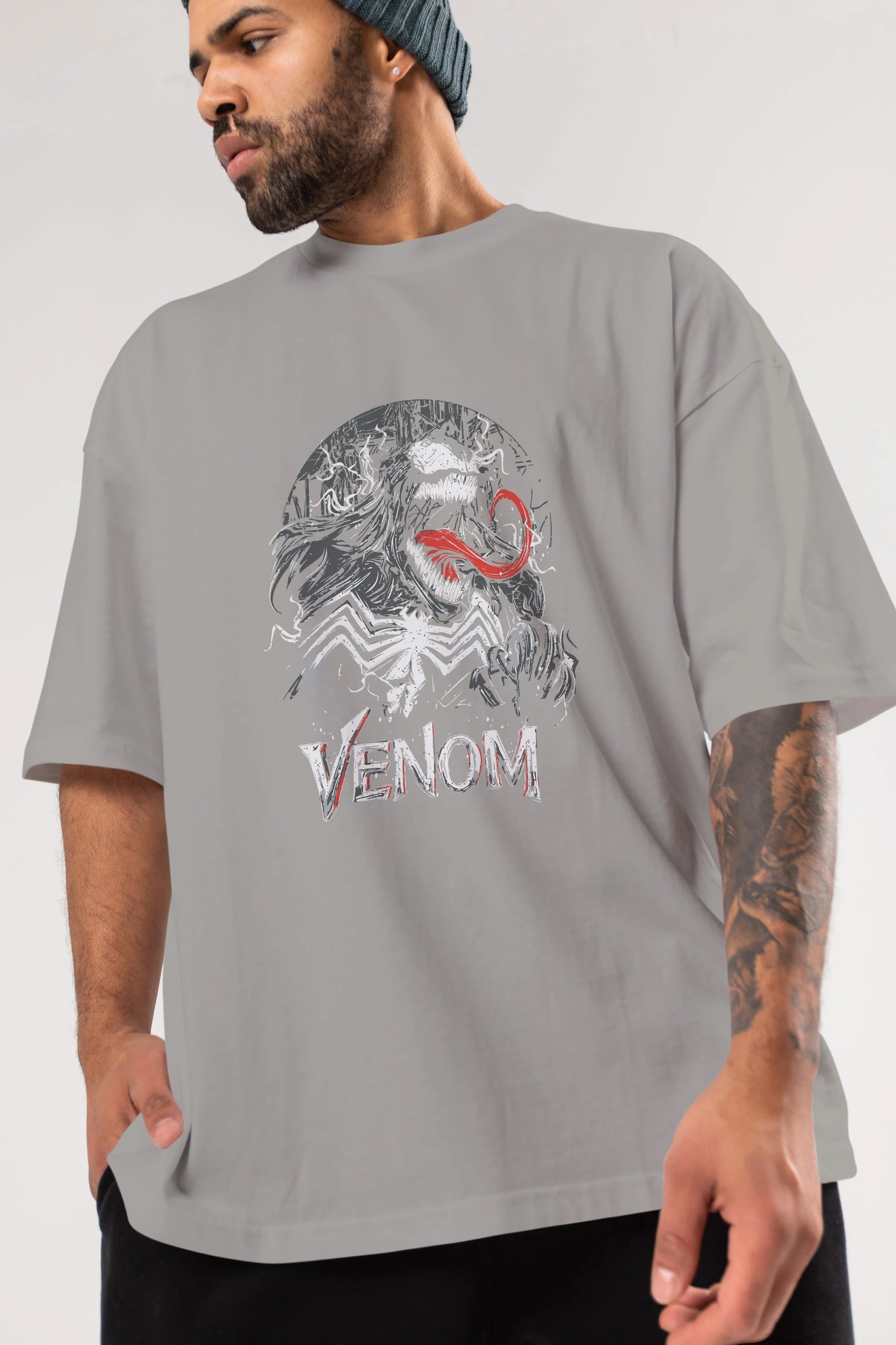 Venom (13) Ön Baskılı Oversize t-shirt Erkek Kadın Unisex %100 Pamuk Bisiklet Yaka tişort