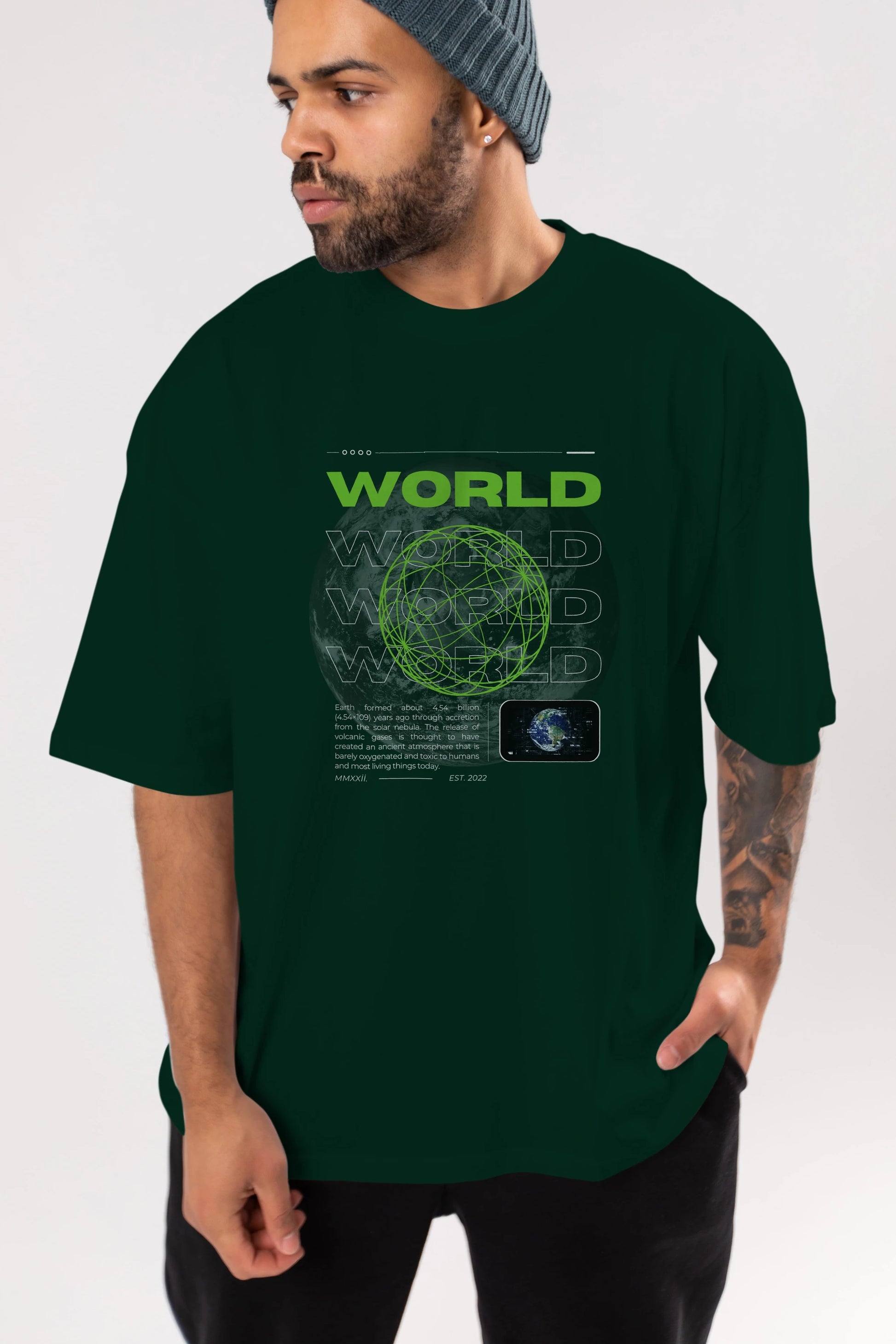 World Streetwear Ön Baskılı Oversize t-shirt Erkek Kadın Unisex