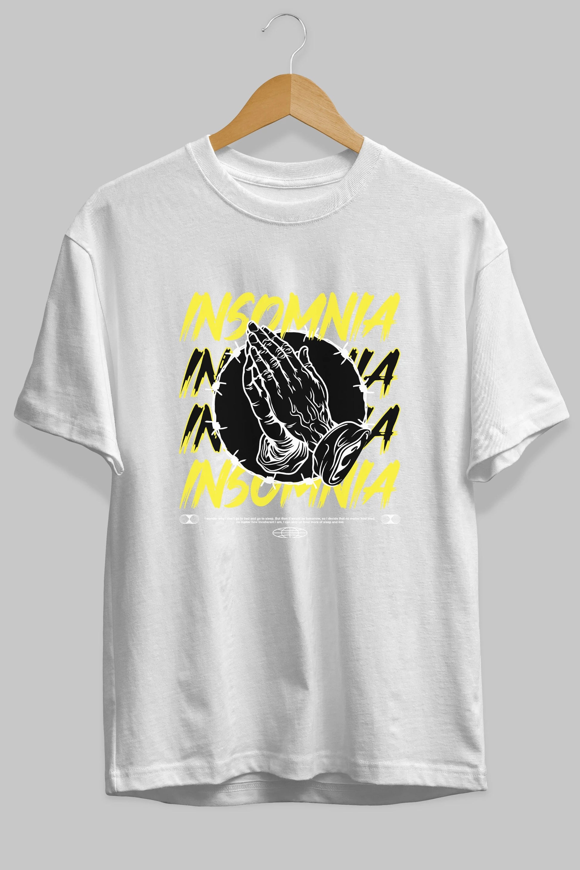 Insomnia Streetwear Ön Baskılı Oversize t-shirt Erkek Kadın Unisex