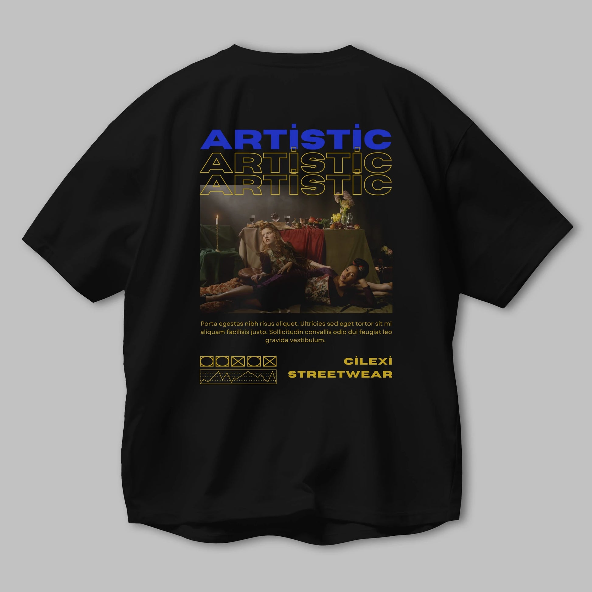 Artistic Yazılı Streetwear Arka Baskılı Oversize t-shirt Erkek Kadın Unisex