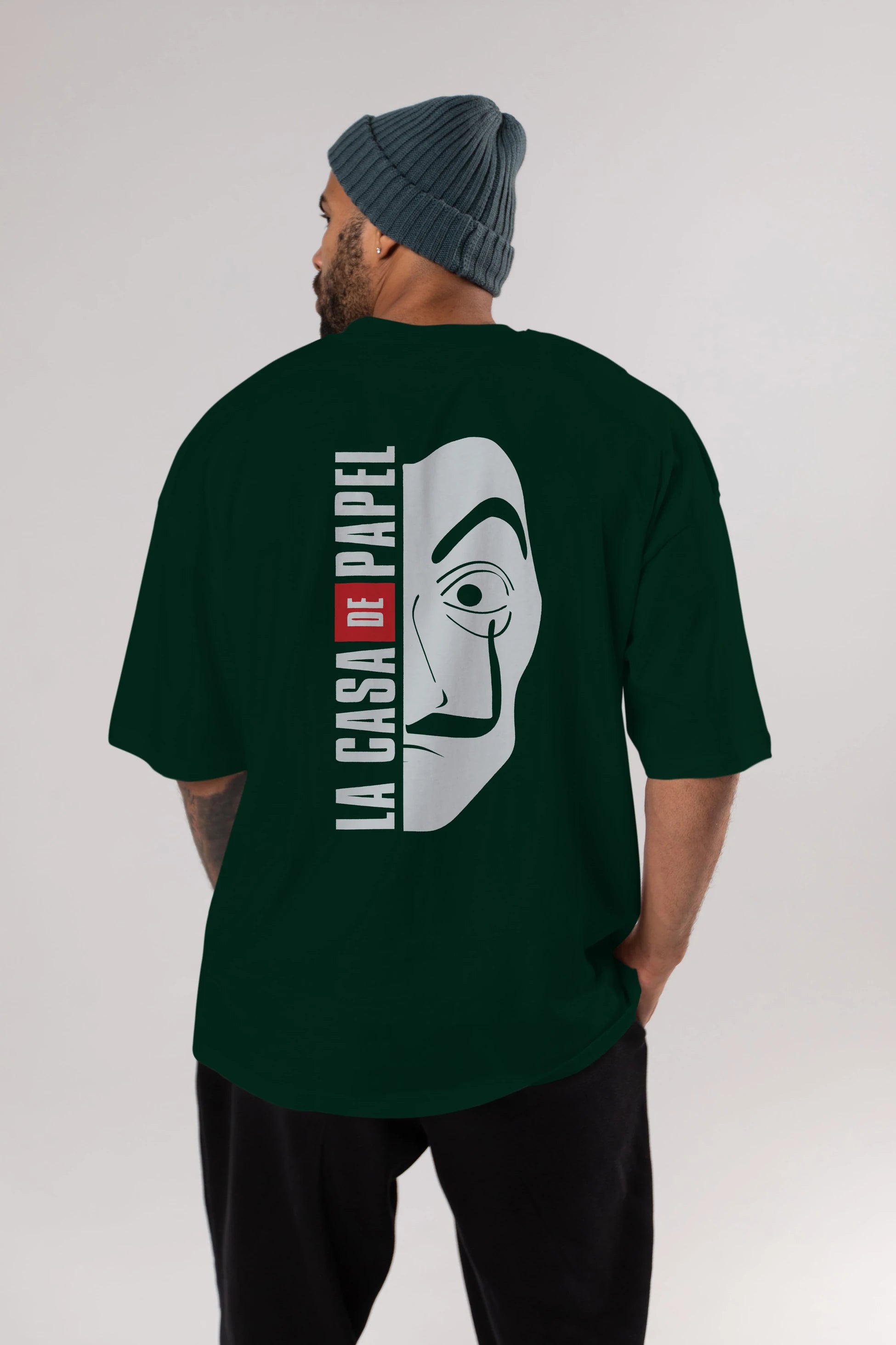 La Casa De Papel (3) Arka Baskılı Oversize t-shirt Erkek Kadın Unisex %100 Pamuk Bisiklet Yaka tişort