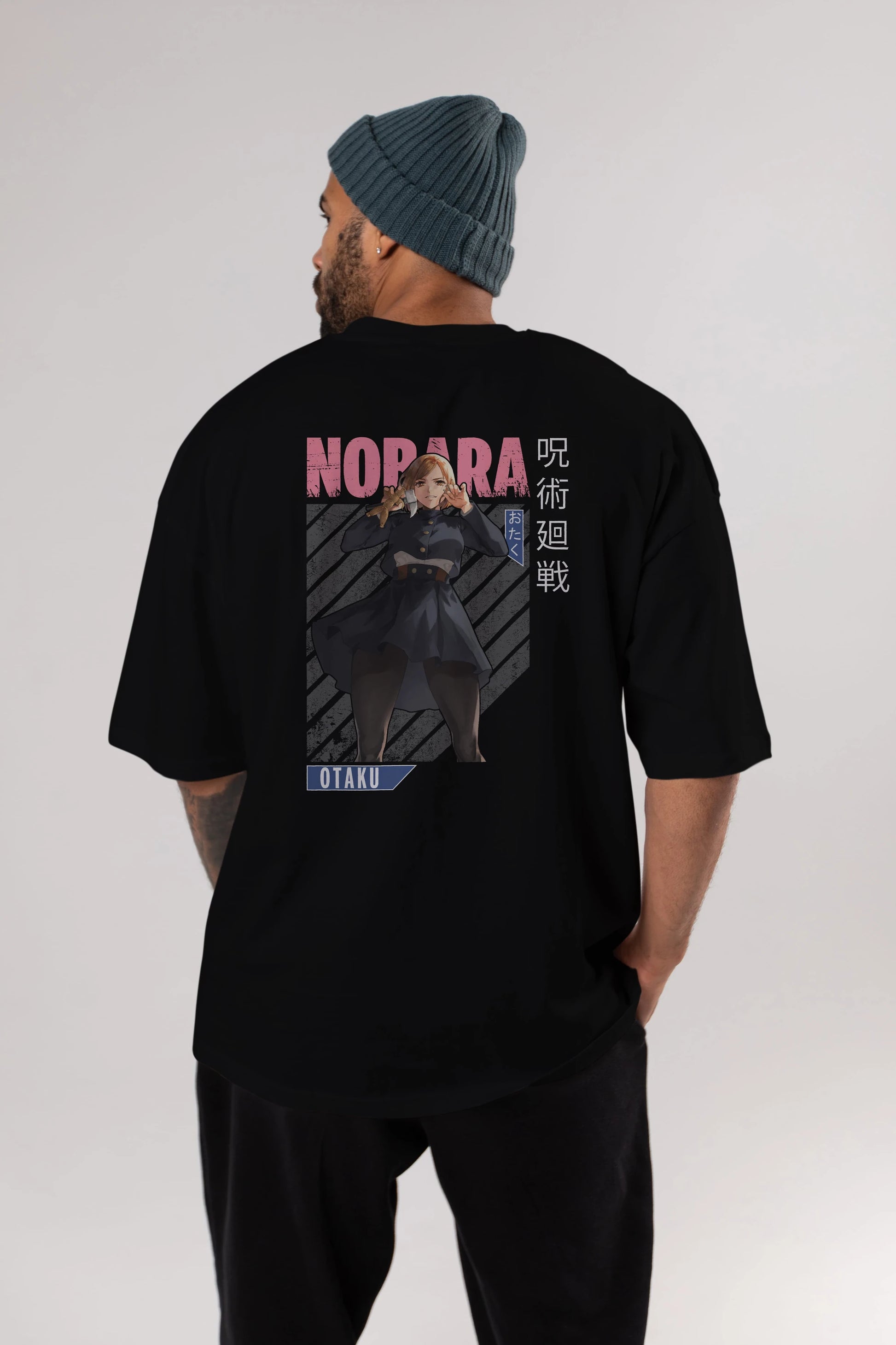 Nobara Kugisaki 4 Anime Arka Baskılı Oversize t-shirt Erkek Kadın Unisex