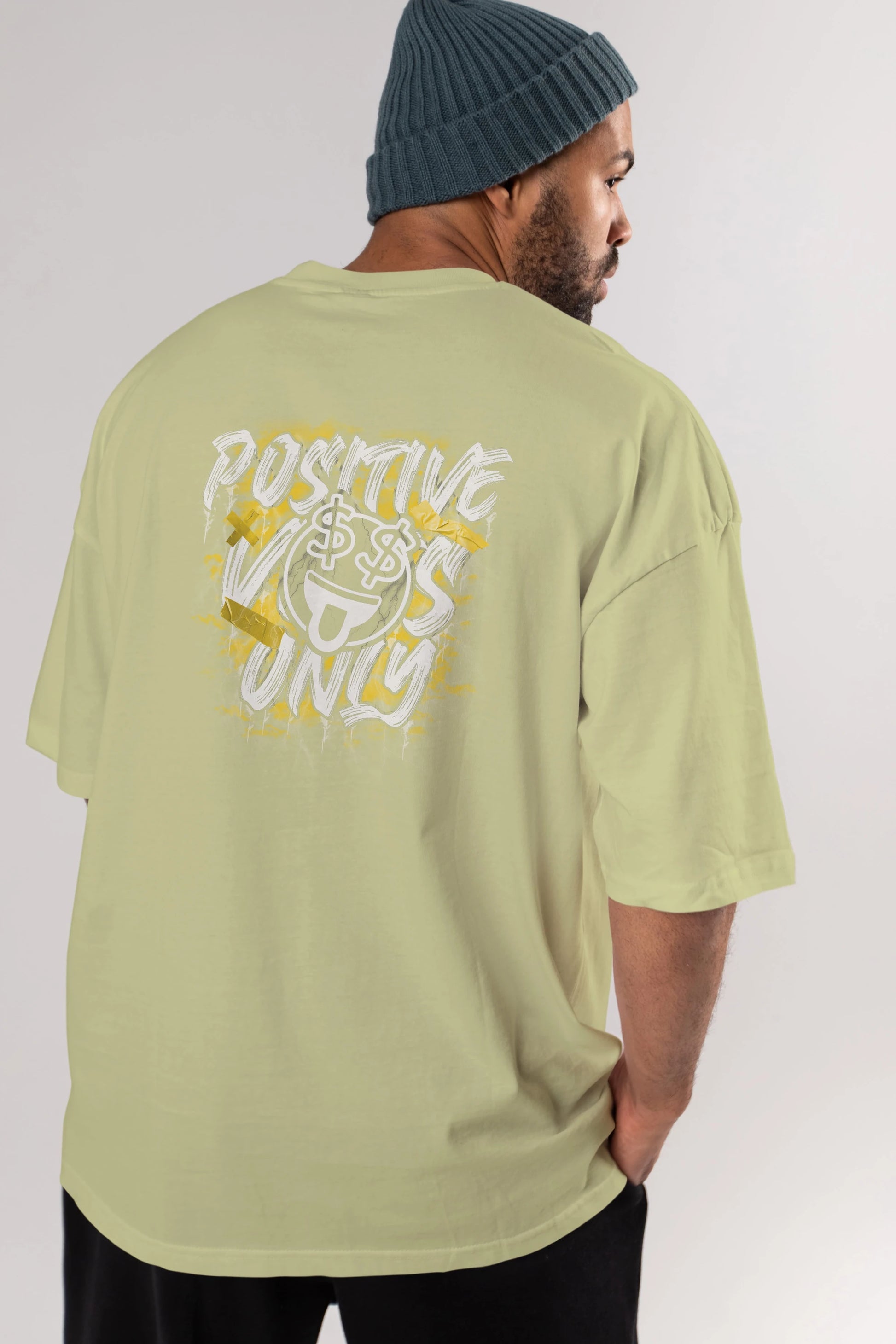 Positive Only Arka Baskılı Oversize t-shirt Erkek Kadın Unisex