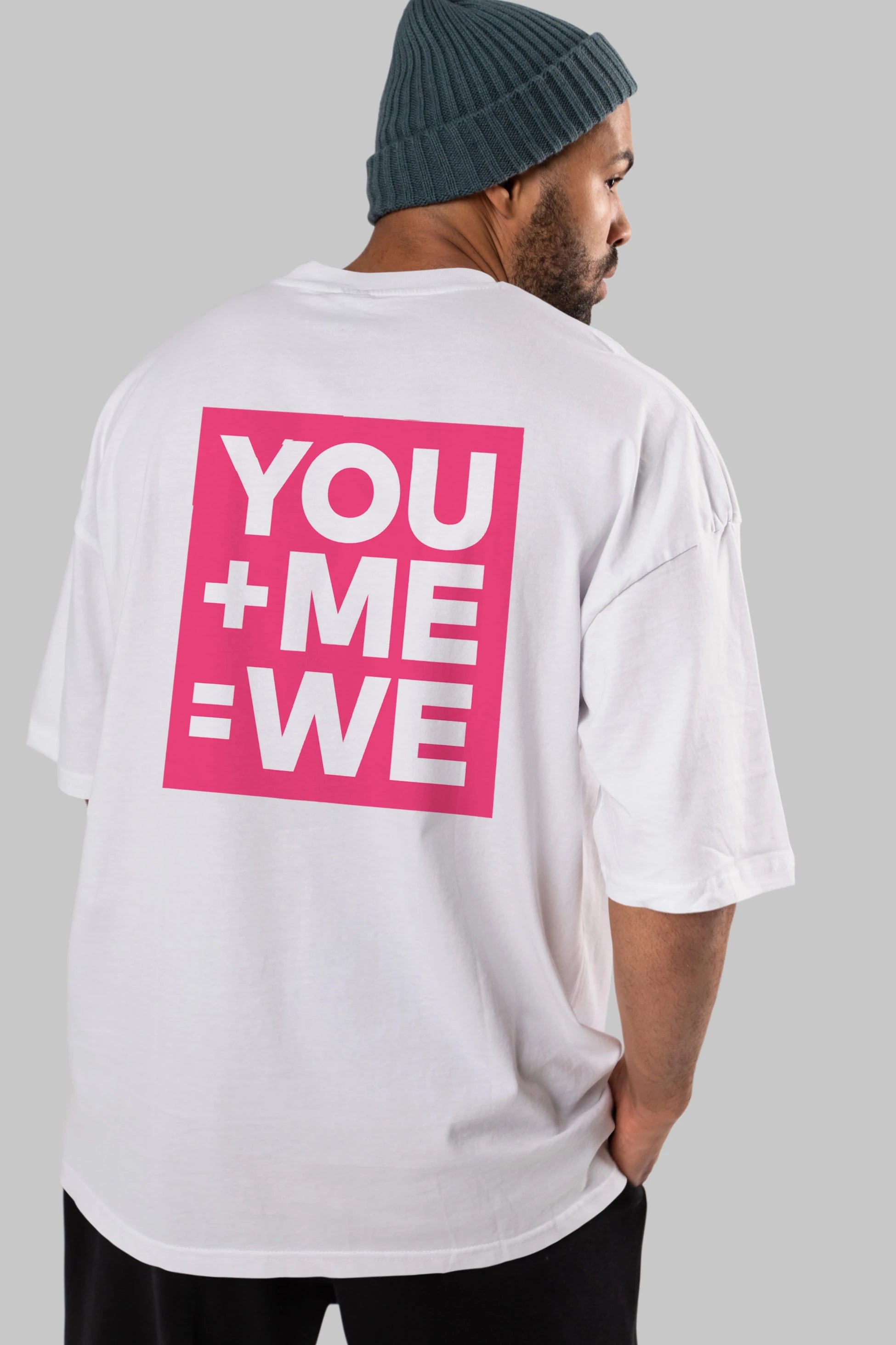 You Me We Yazılı Arka Baskılı Oversize t-shirt Erkek Kadın Unisex