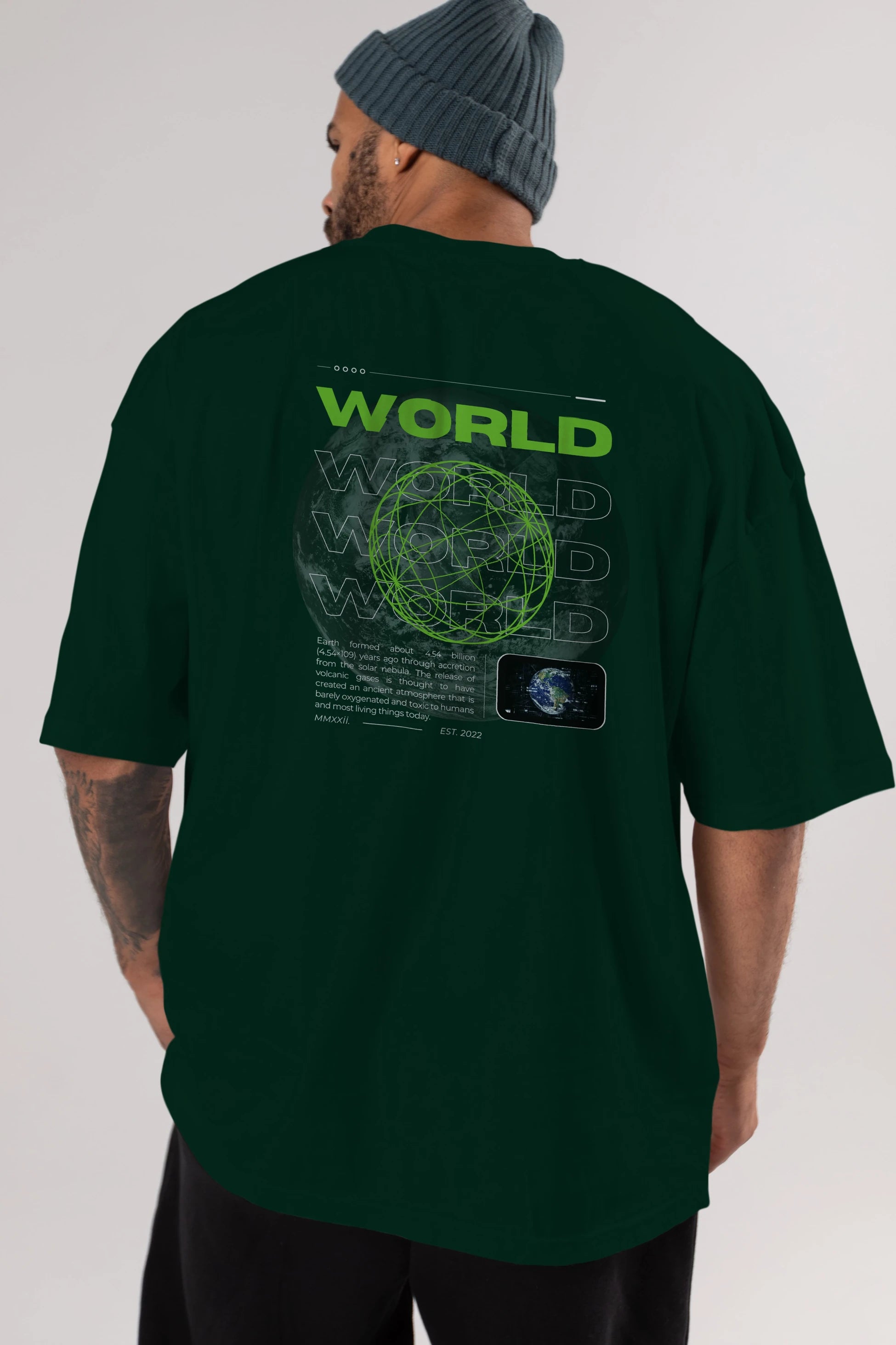 World Streetwear Arka Baskılı Oversize t-shirt Erkek Kadın Unisex