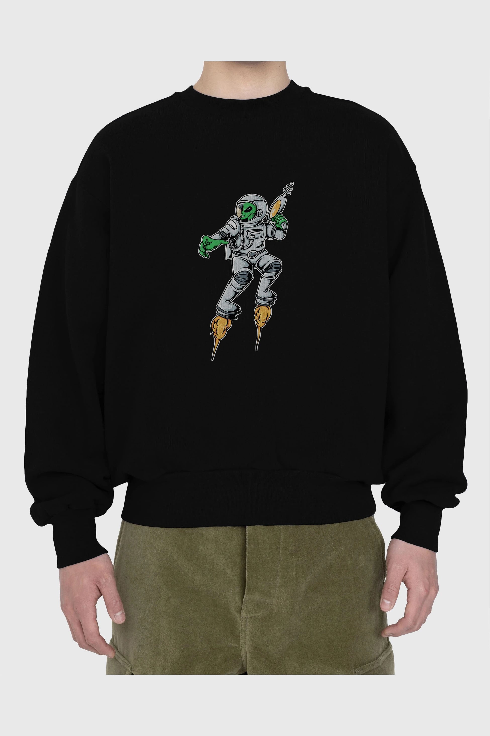 Alien Wars Tshirt Ön Baskılı Oversize Sweatshirt Erkek Kadın Unisex