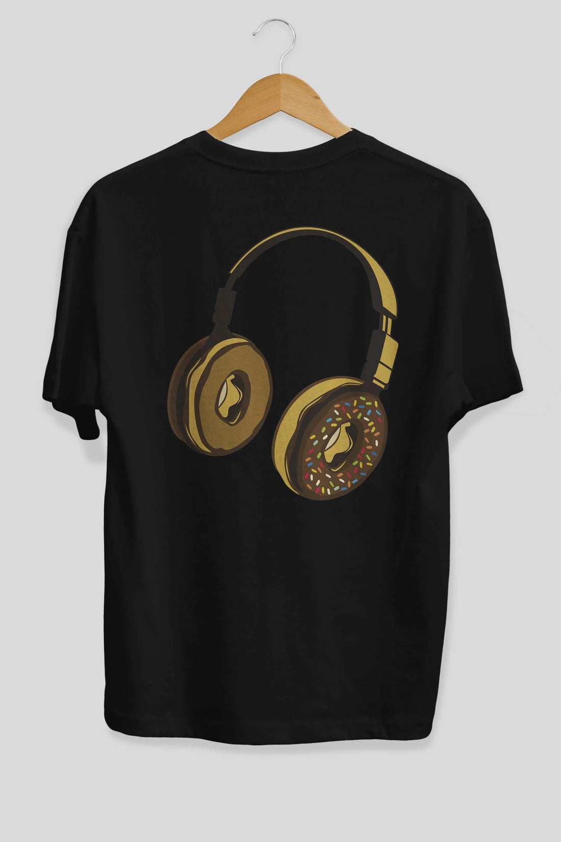 Headphone Donut Arka Baskılı Oversize t-shirt %100 pamuk Erkek Kadın Unisex
