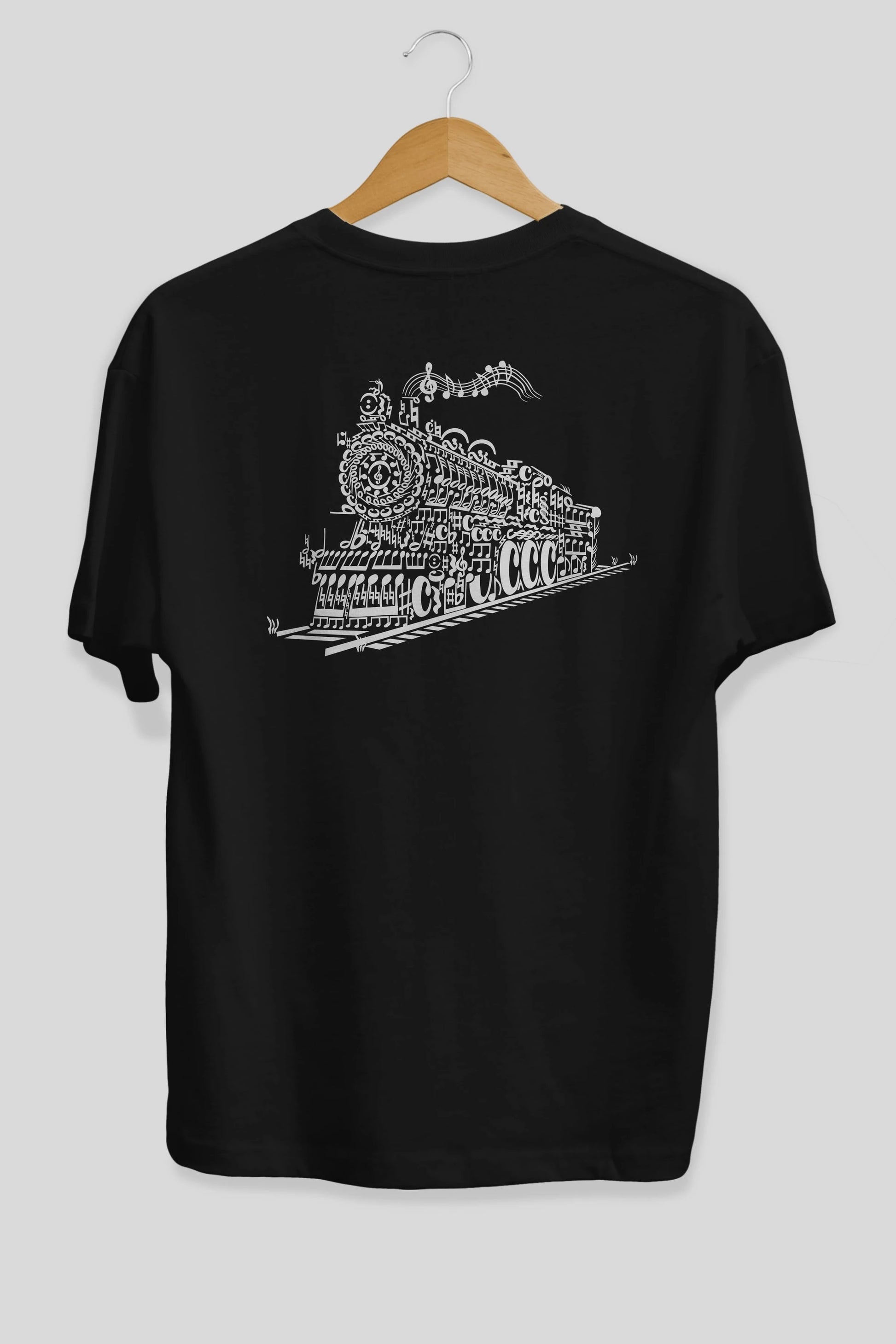 Train Song Arka Baskılı Oversize t-shirt %100 pamuk Erkek Kadın Unisex