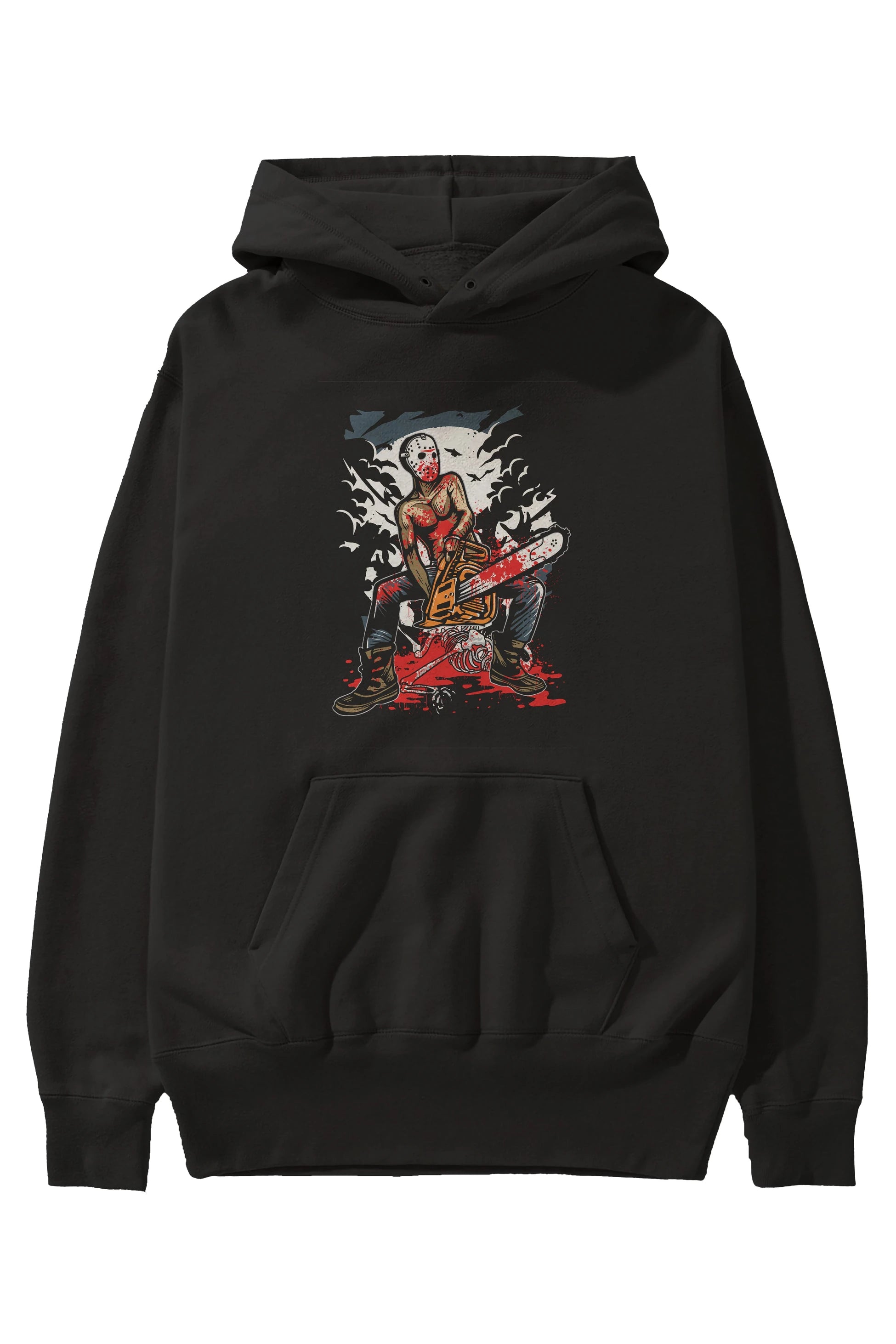 Chainsaw Killer Ön Baskılı Hoodie Oversize Kapüşonlu Sweatshirt Erkek Kadın Unisex