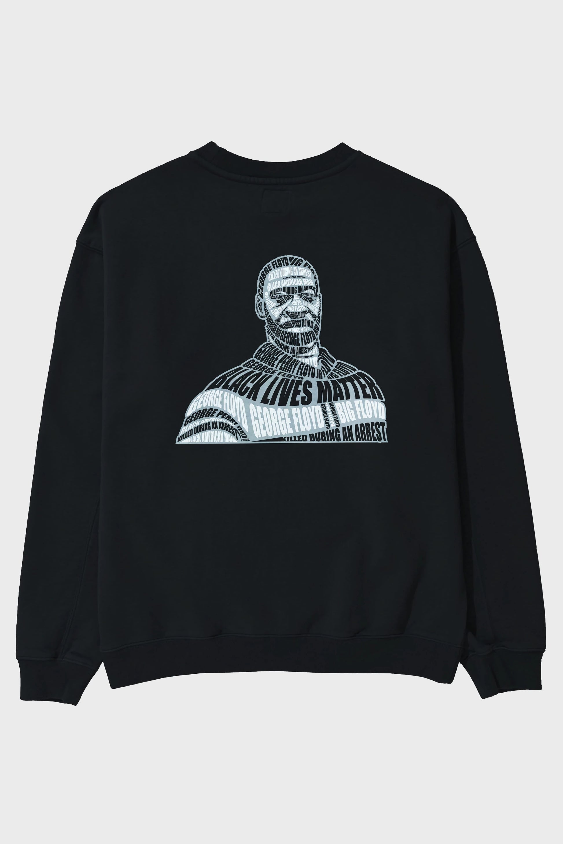 George Floyd Calligram Arka Baskılı Oversize Sweatshirt Erkek Kadın Unisex