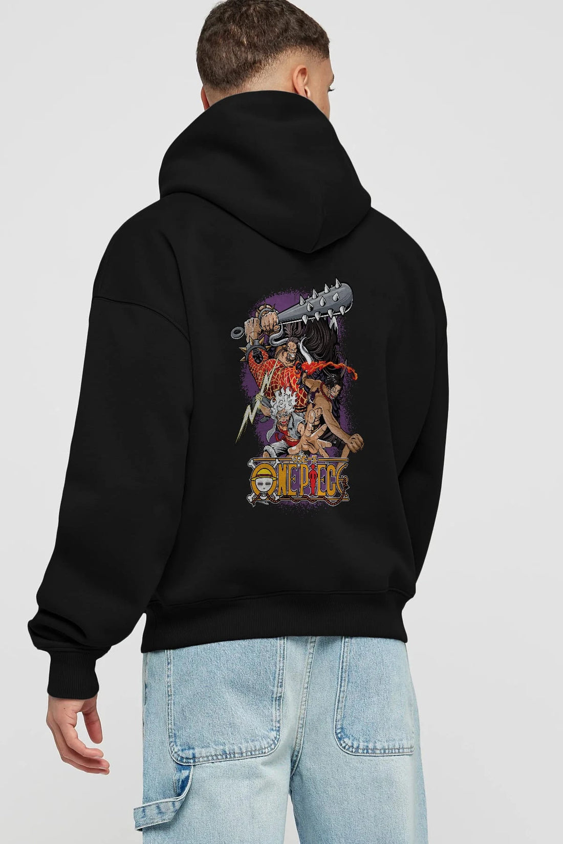 ONE PIECE (6) Anime Arka Baskılı Hoodie Oversize Kapüşonlu Sweatshirt Erkek Kadın Unisex