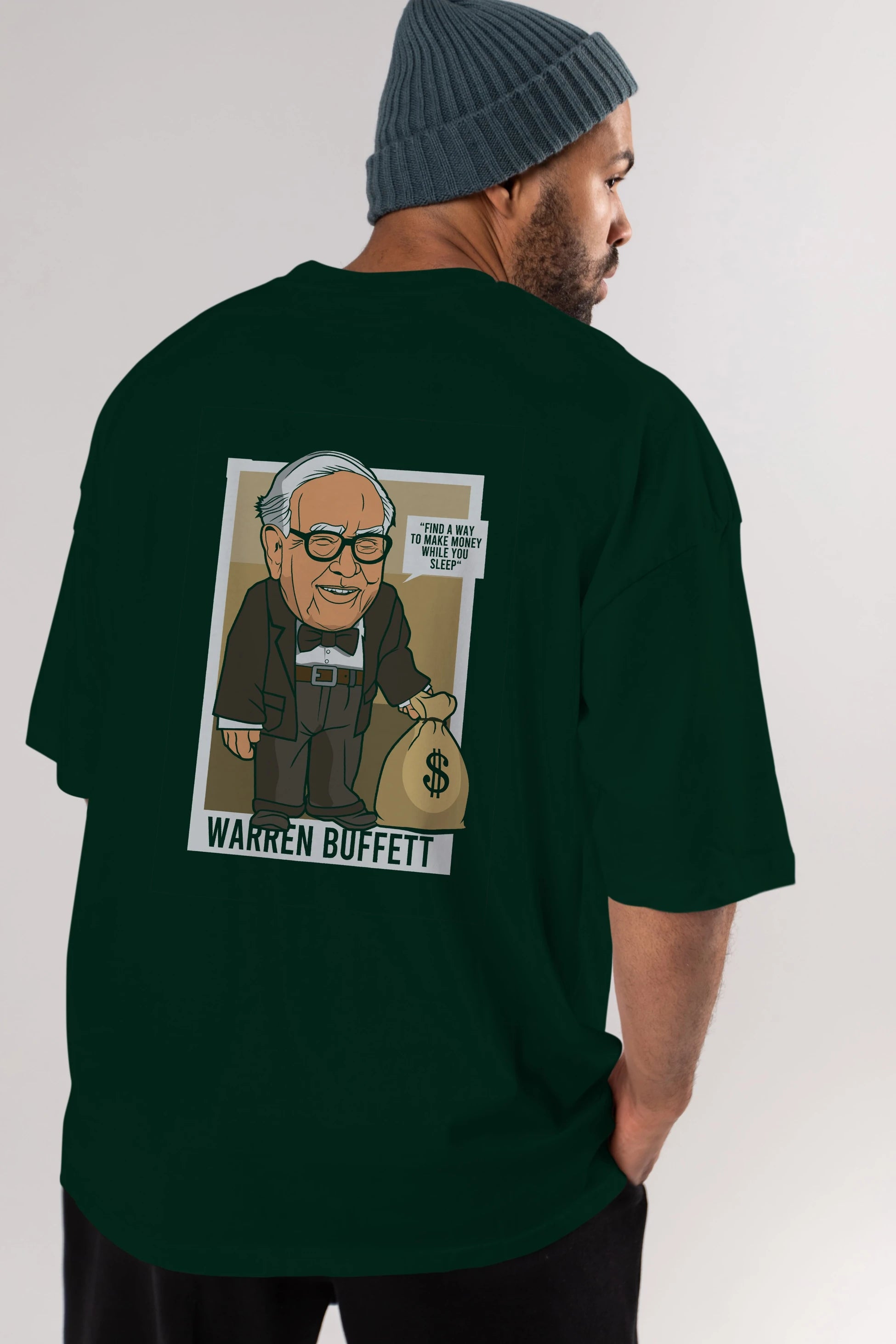 Warren Buffet Up Carl Arka Baskılı Oversize t-shirt Erkek Kadın Unisex %100 Pamuk tişort