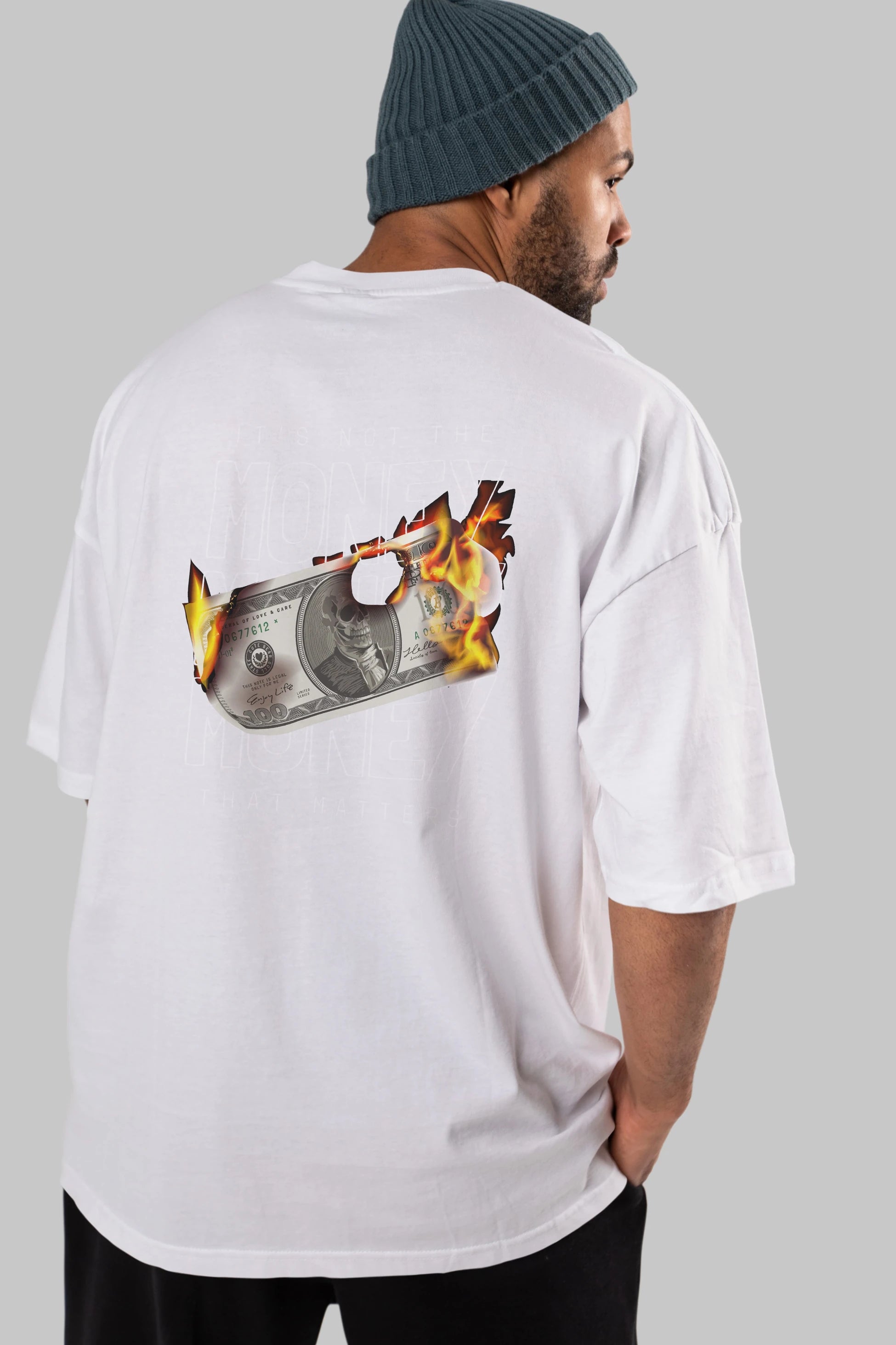 Teddy Bear Its Not The Money Arka Baskılı Oversize t-shirt Erkek Kadın Unisex %100 Pamuk