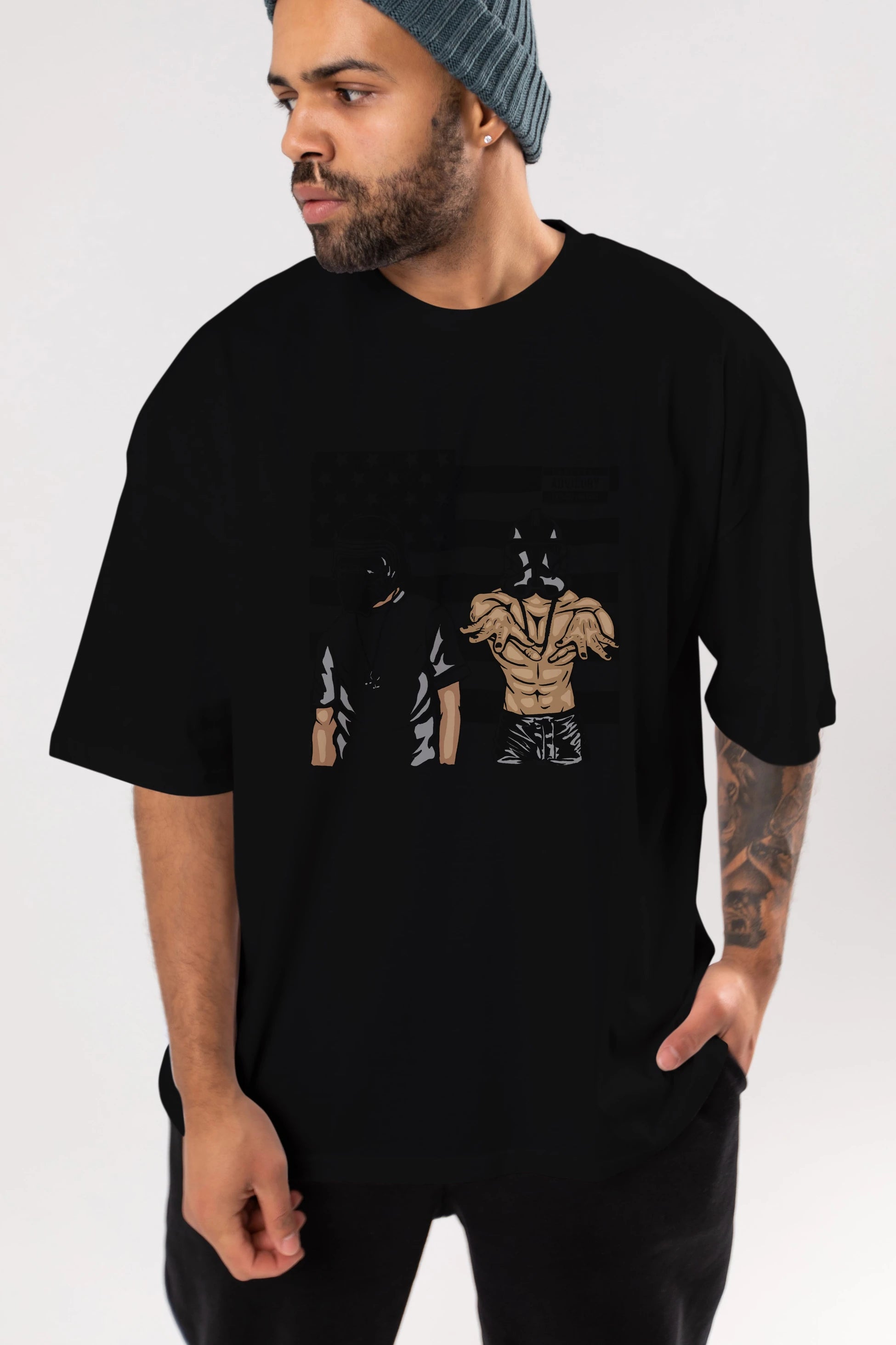 Darkonia Ön Baskılı Oversize t-shirt Erkek Kadın Unisex %100 Pamuk tişort