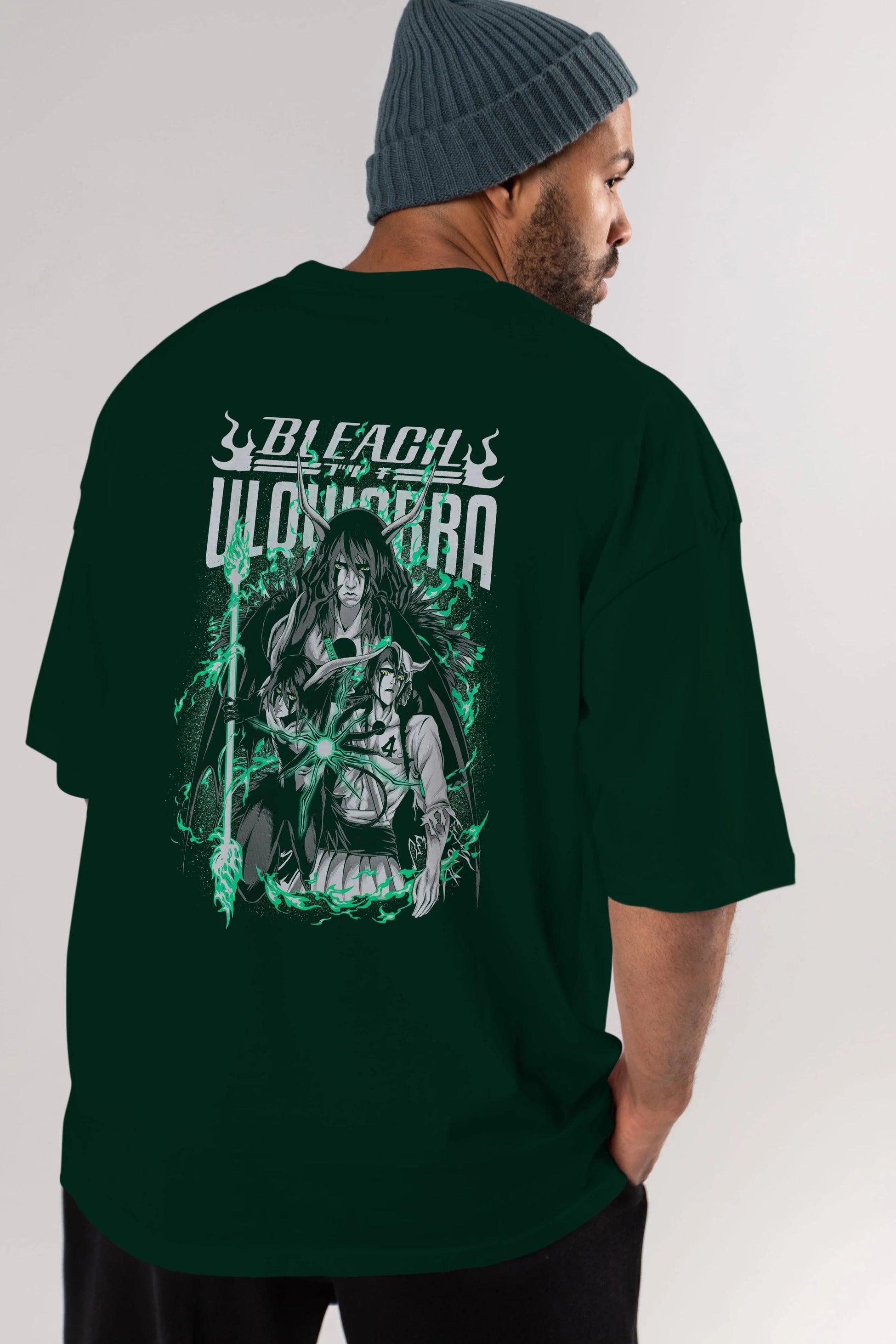 BLEACH(ULQUIARRA) Anime Arka Baskılı Oversize t-shirt Erkek Kadın Unisex