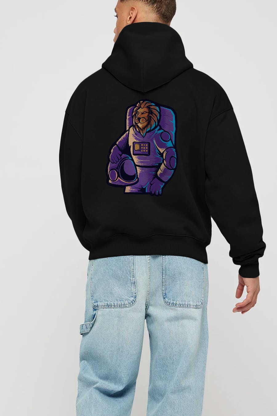 Astroking Arka Baskılı Hoodie Oversize Kapüşonlu Sweatshirt Erkek Kadın Unisex